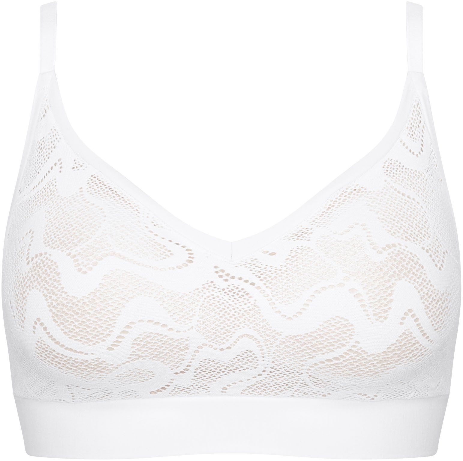 Sloggi Bh met steuncups GO Allround Lace P Top met V-hals, één maat XS-L, jacquard patroon van kant