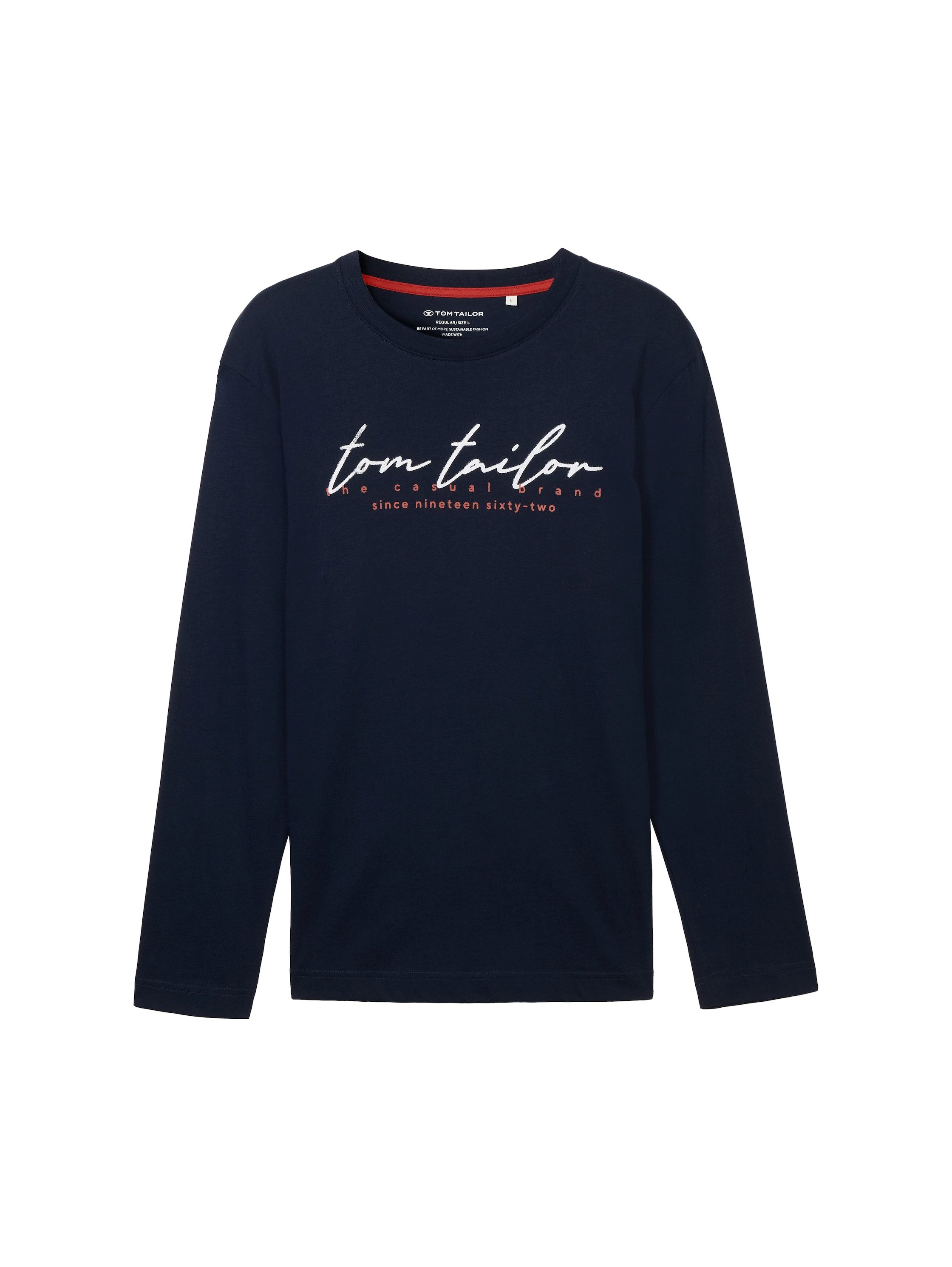 Tom Tailor Shirt met lange mouwen met logoprint