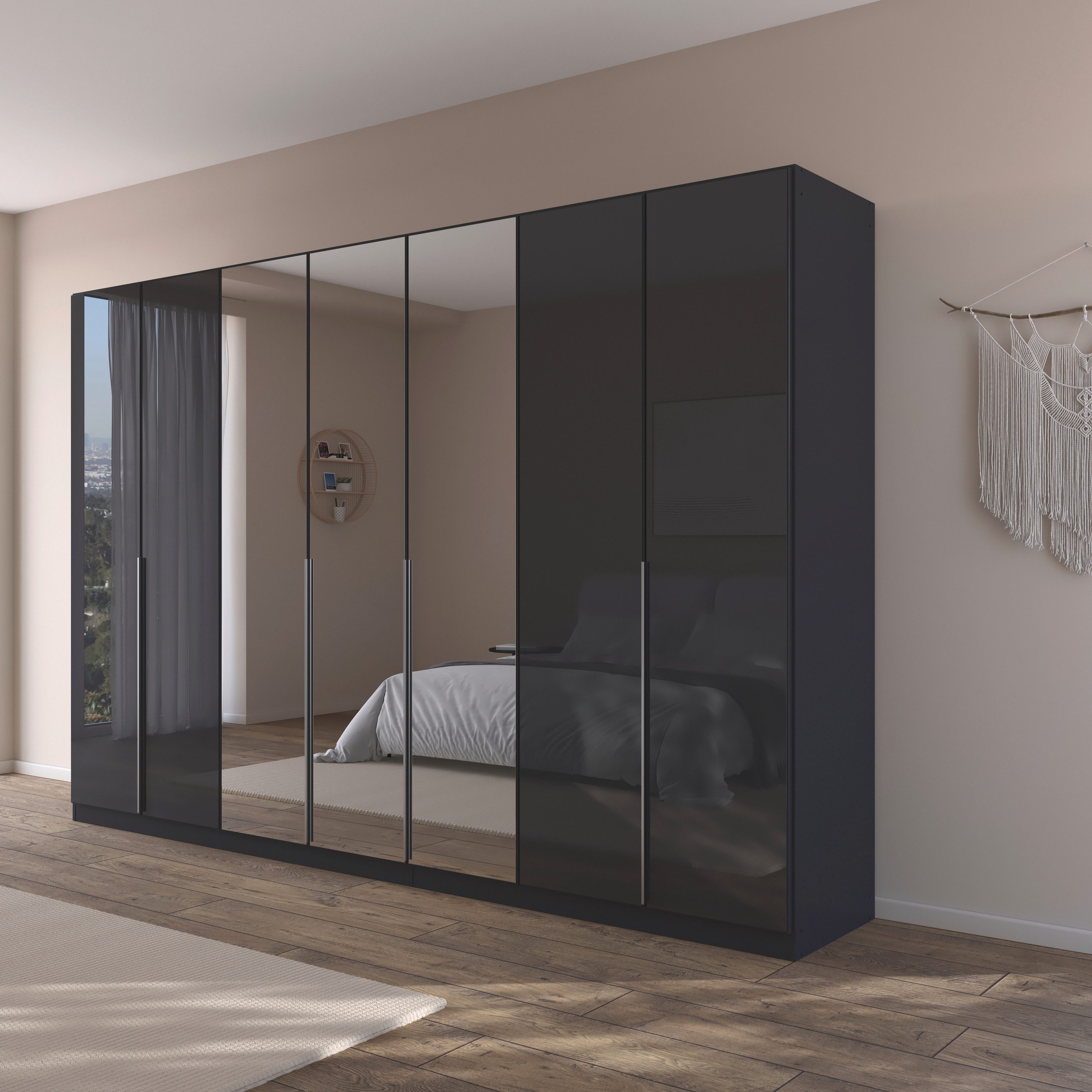 rauch Draaideurkast Kledingkasten kast garderobe AGORDO met glazen front doordachte binnenuitrusting, in 6 breedtes en 2 hoogtes made in germany