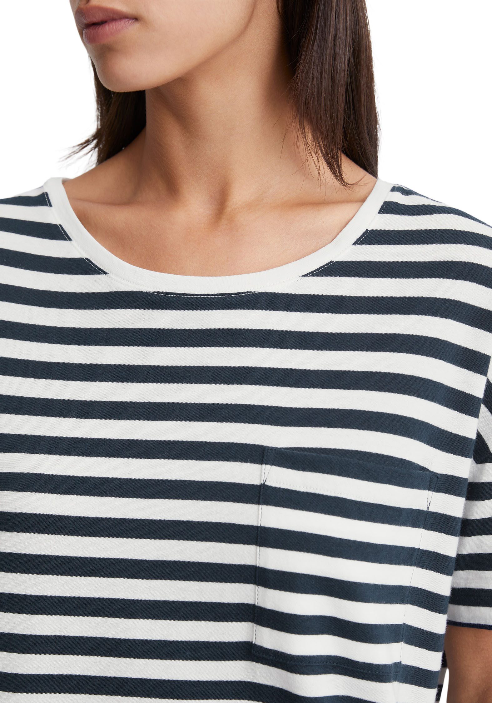 Marc O'Polo DENIM T-shirt van duurzame katoen gestreepte look