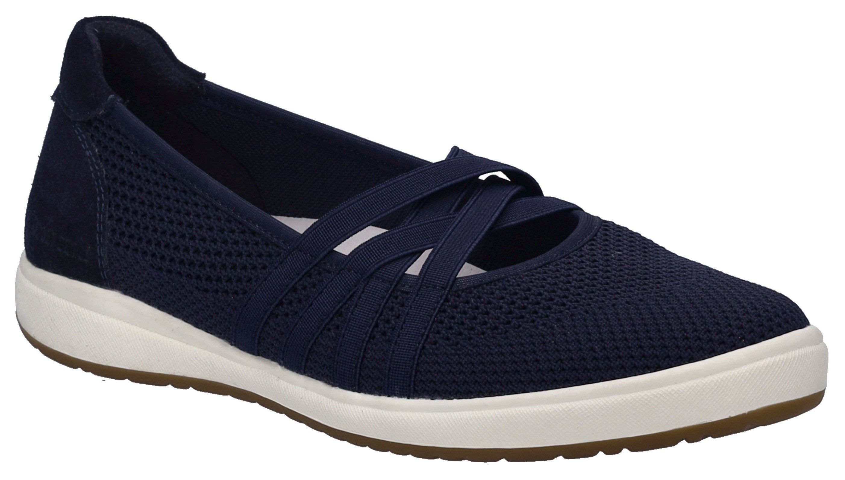 Josef Seibel Ballerina's met riempje Caren 67 , slipper, sneaker, instapschoen met metallic inzet op de hiel dames ballerina's met riempje maat 37