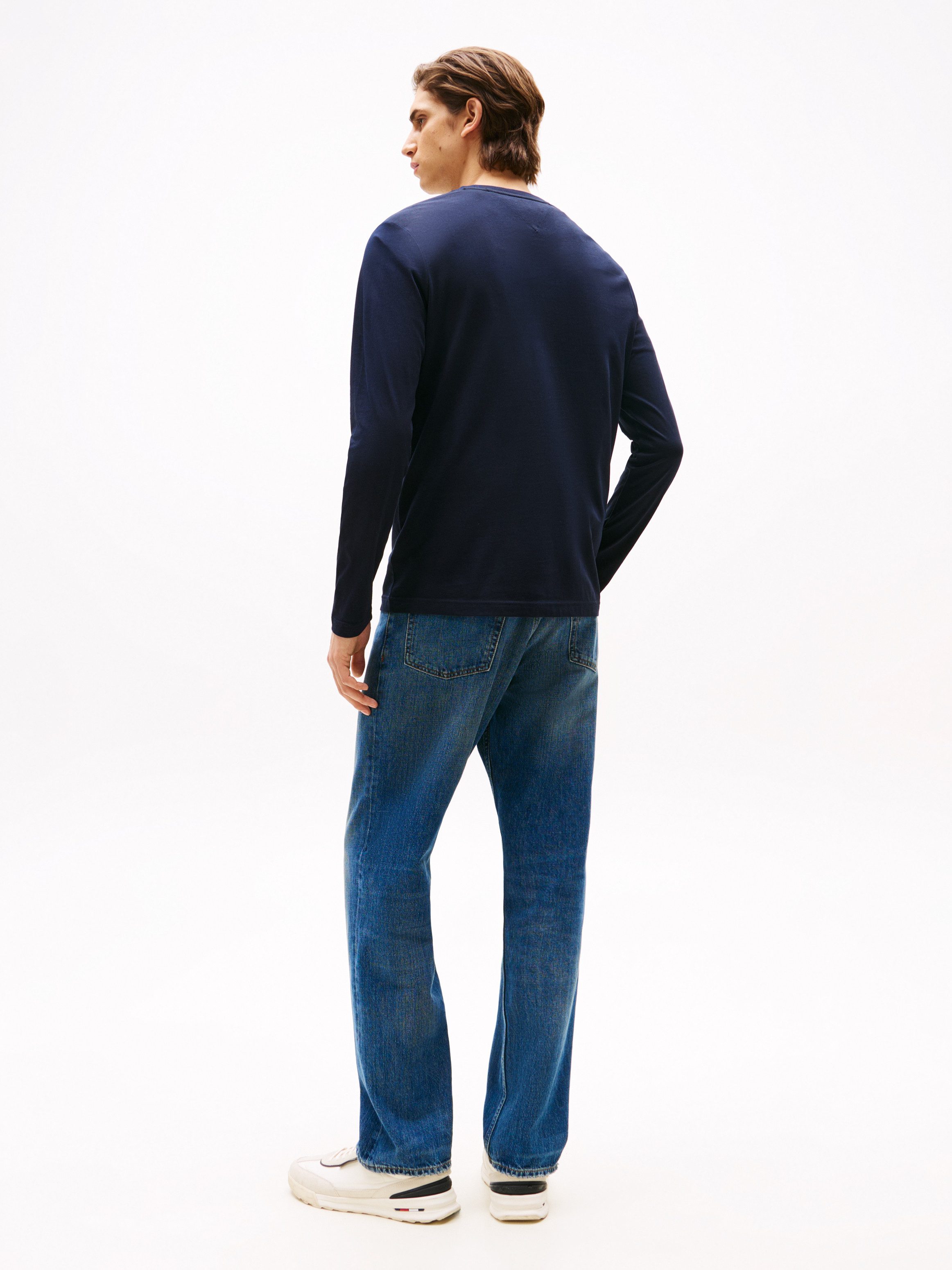 Tommy Hilfiger Longsleeve HILFIGER STACK LS TEE Contrasterende print op de borst
