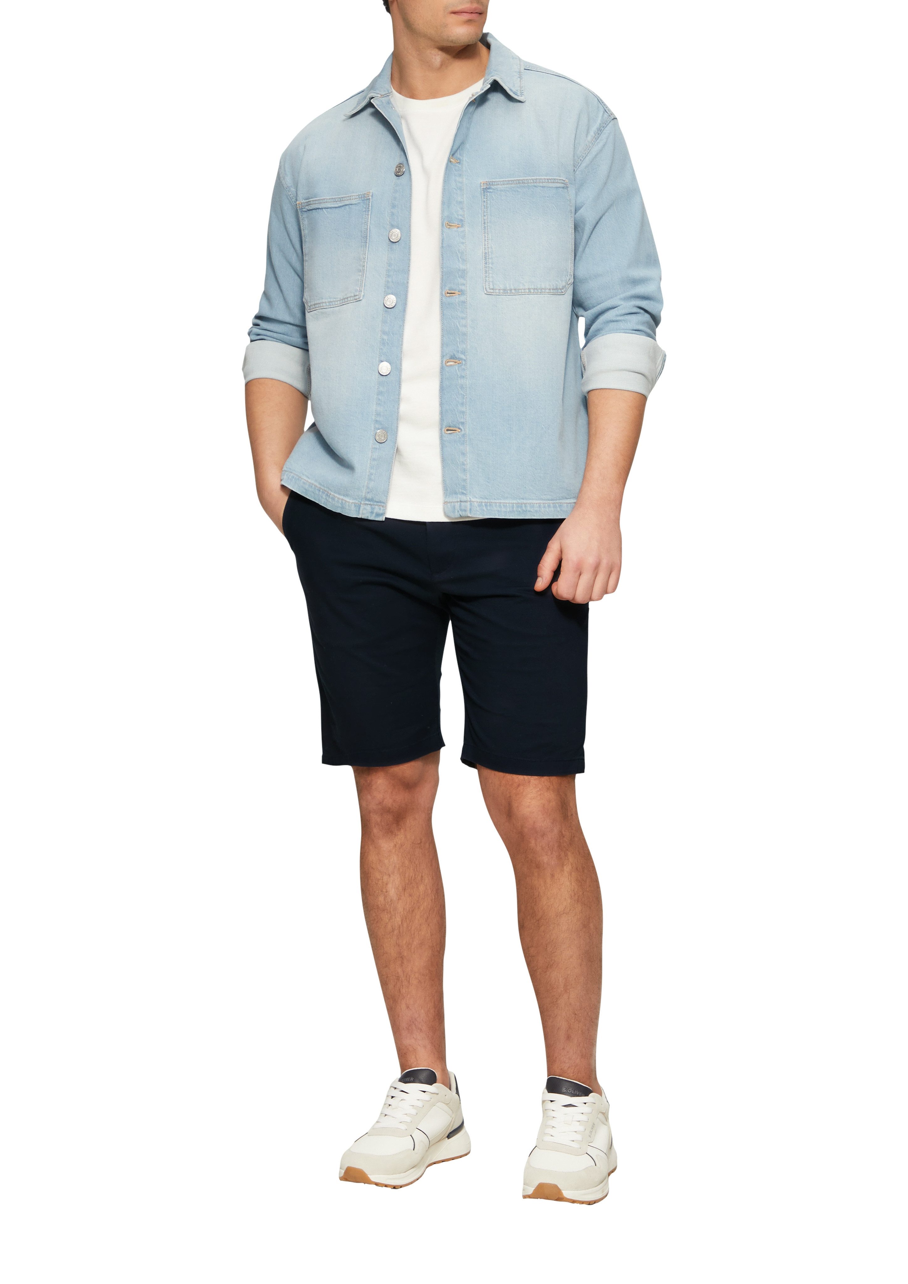 s.Oliver Chino-short met wassing