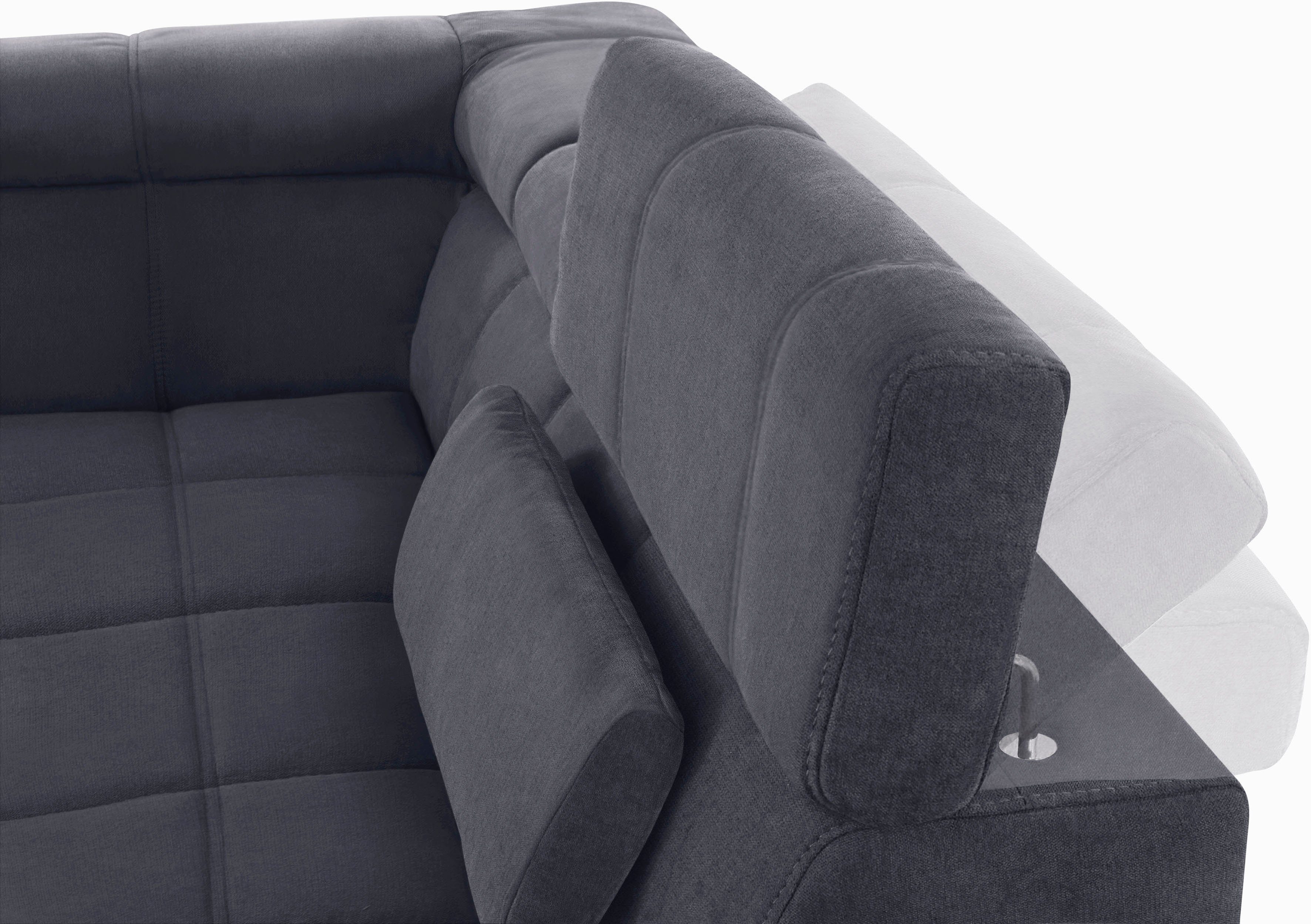 DOMO collection Zithoek Brandon, keuze met zitdiepteverstelling, inclusief lendensteun