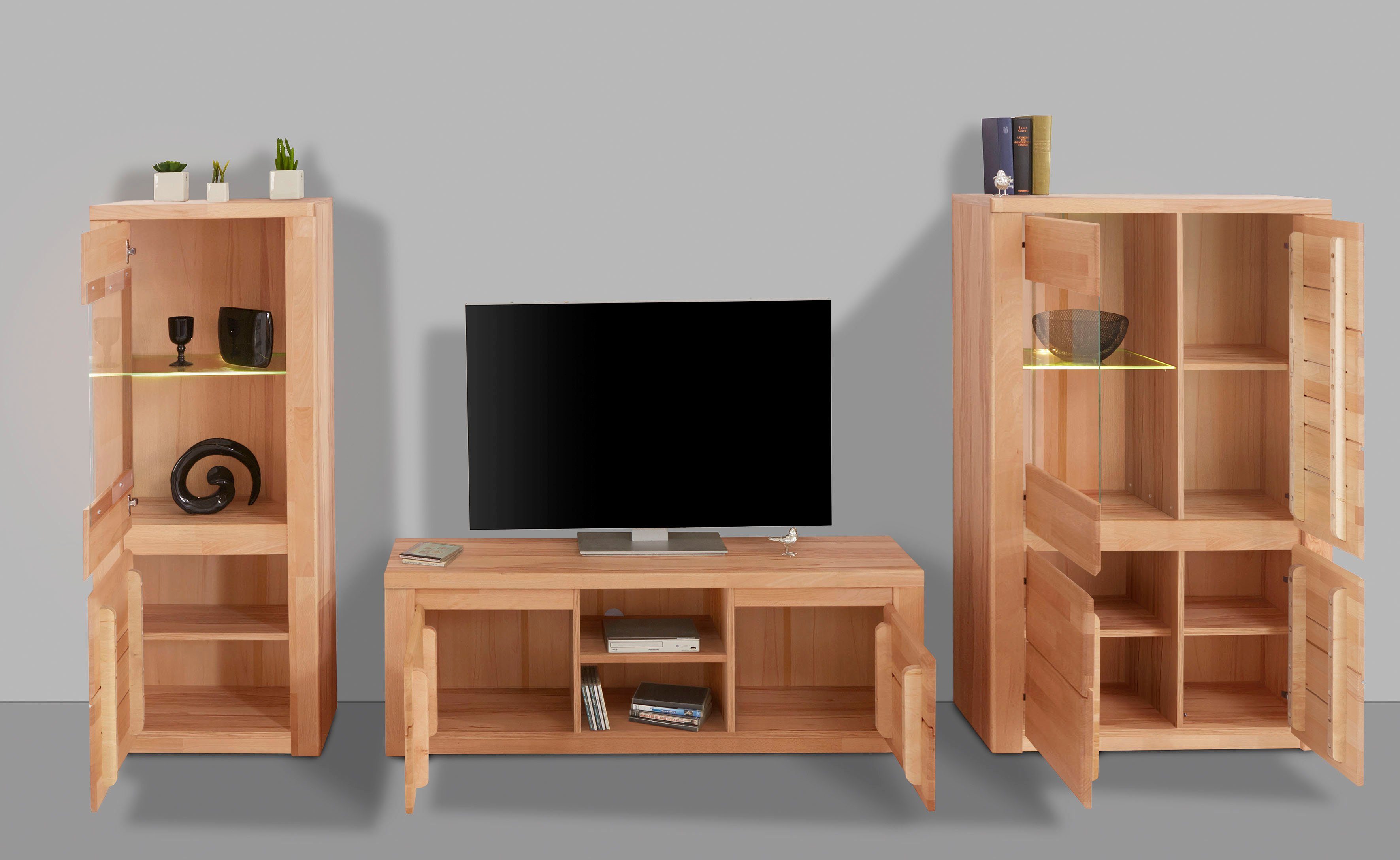 Home affaire Wandmeubel Burani gedeeltelijk massief hout (set, 3-delig)