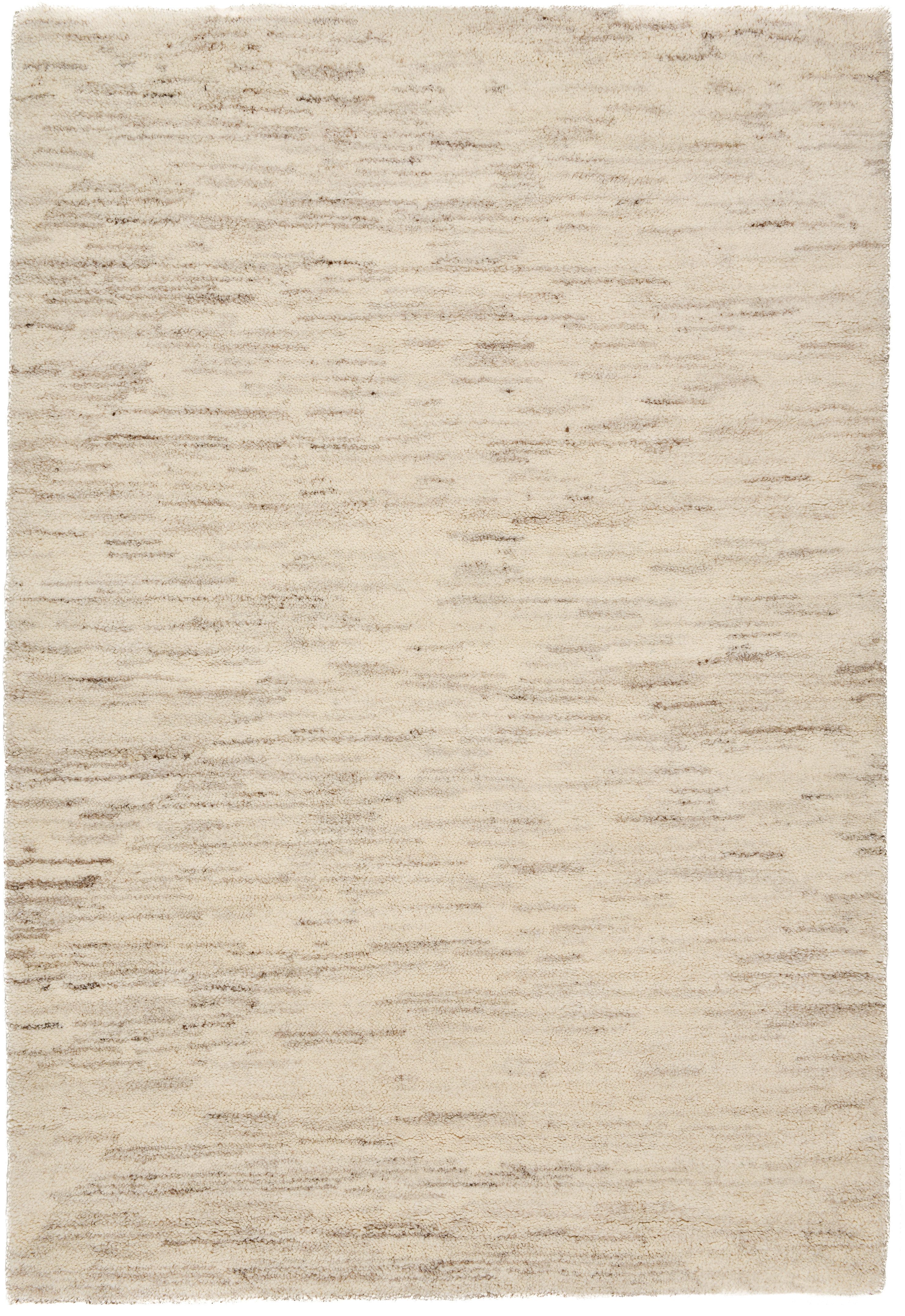 THEKO Wollen kleed Hadj uni echt berber-vloerkleed, zuivere wol, mêlee, met de hand geknoopt wollen vloerkleden maat 60 cm x 90 cm x 25 mm beige