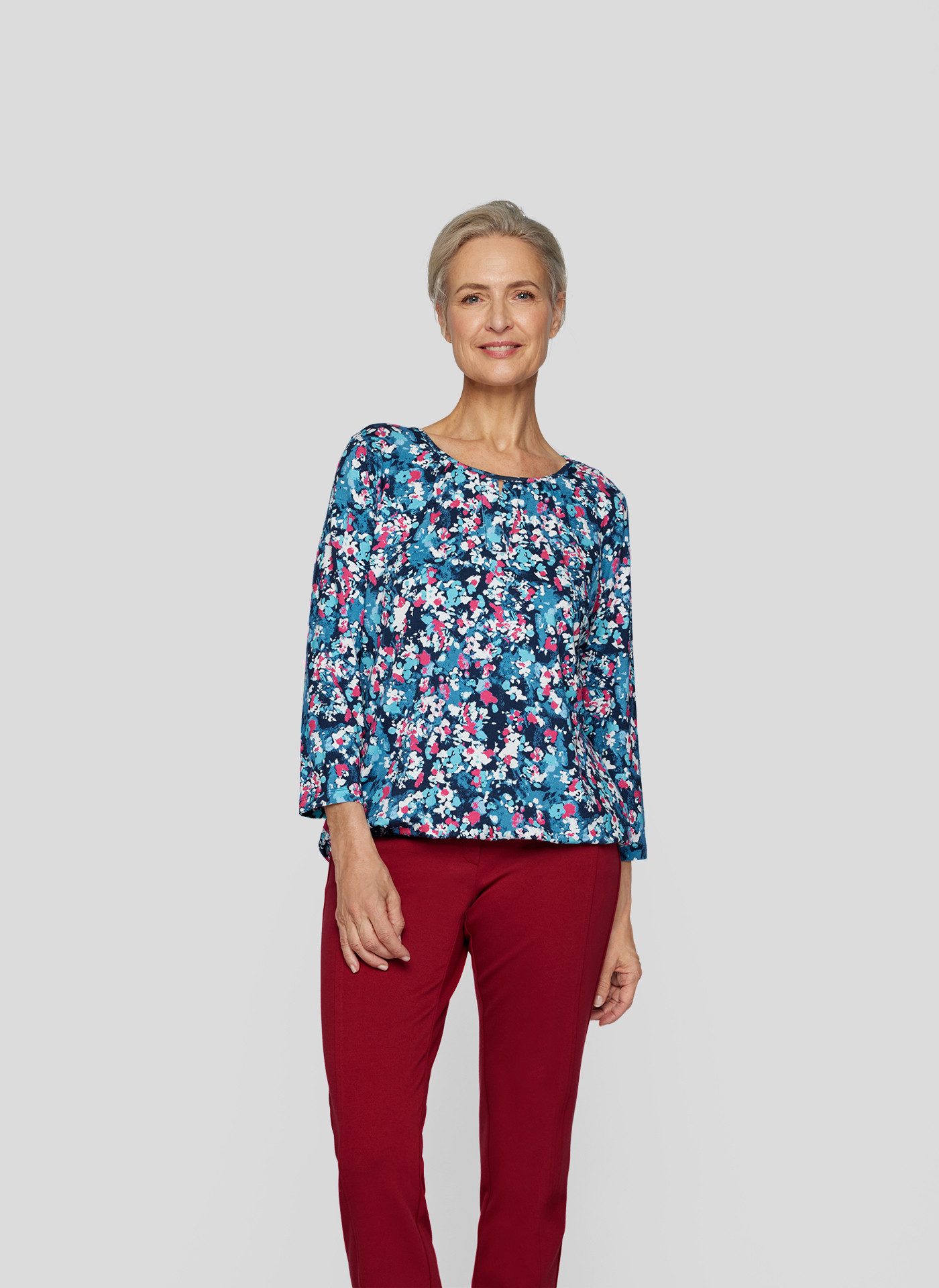 Rabe Shirt met 3-4 mouwen met bloemenprint