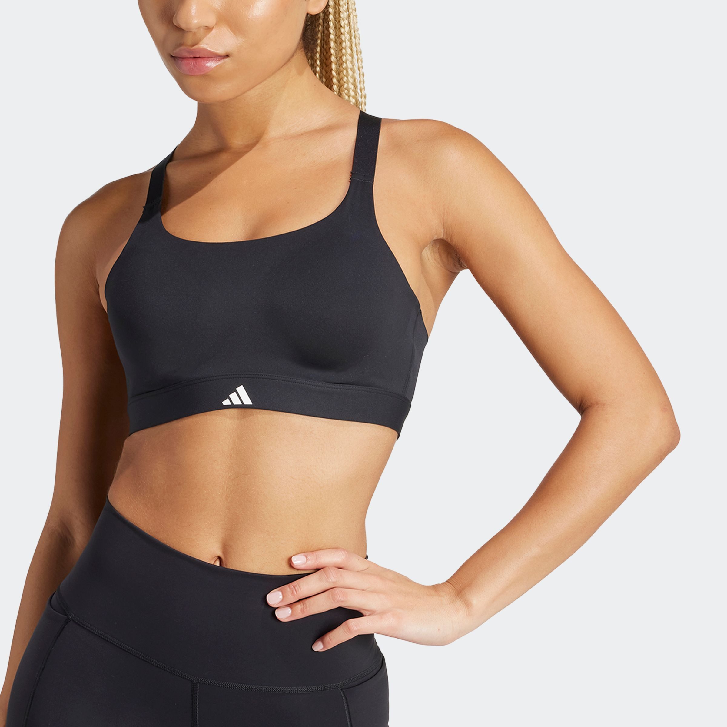 adidas Performance Sport-bh TLRDIM LUXE HS (1-delig) dames sport bh's maat A/B A/B zwart