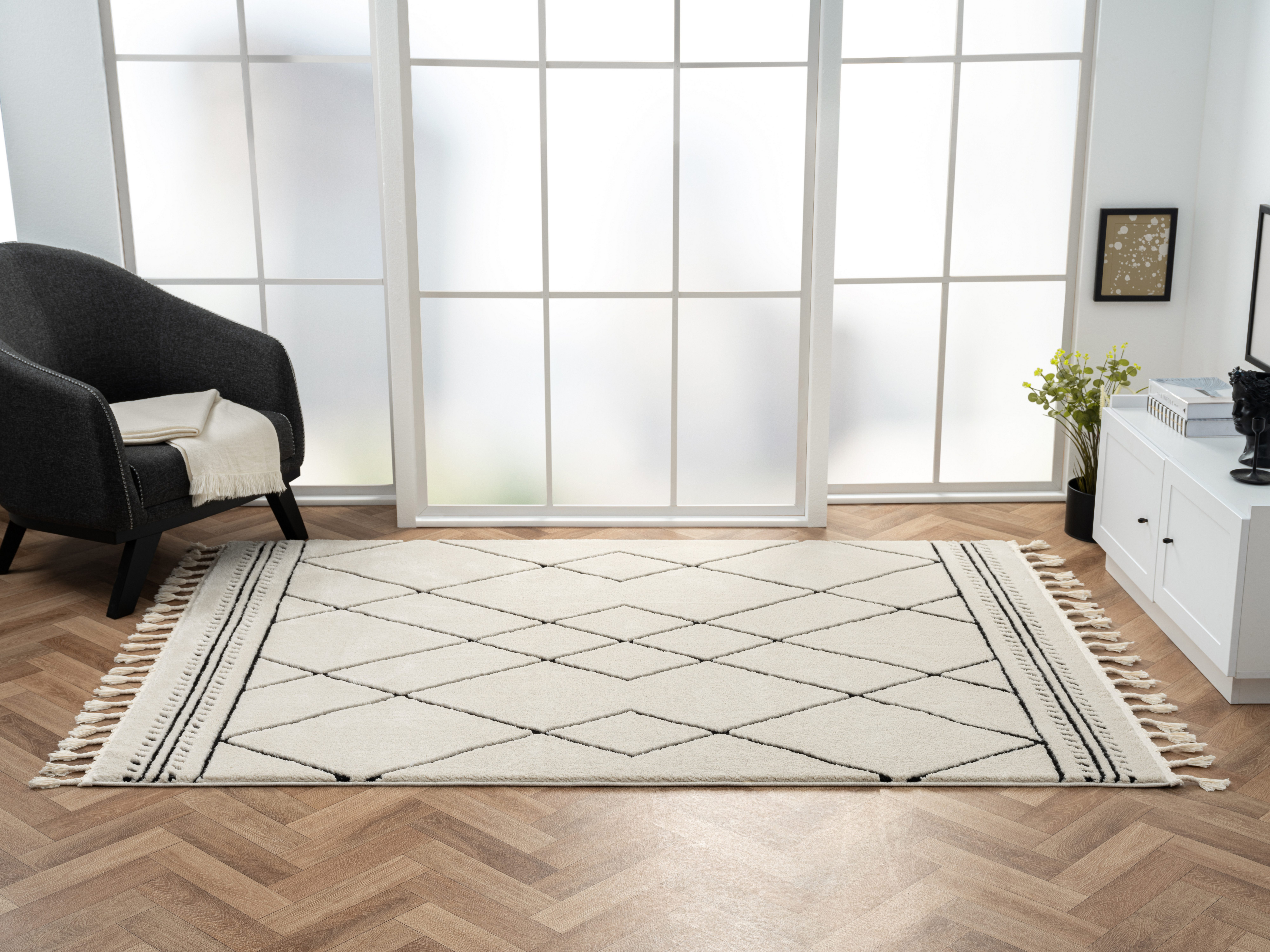 Myflair Möbel & Accessoires Hoogpolig vloerkleed Marokkaans ontwerp voorraadopruiming modern, marokkaans ontwerp, ruitenpatroon, zacht door hoogpolig