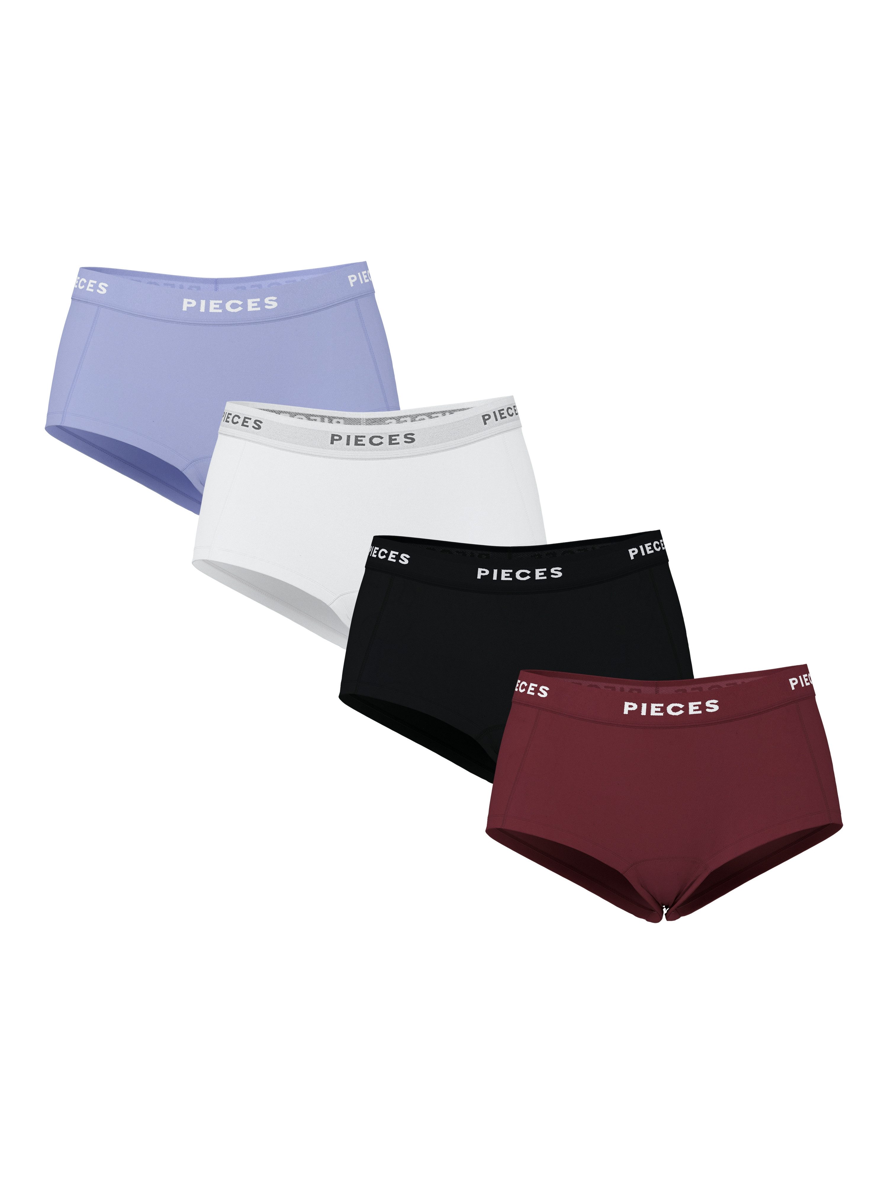 pieces Hipster PCLOGO LADY 4 PACK SOLID NOOS BC (4 stuks, Set van 4)