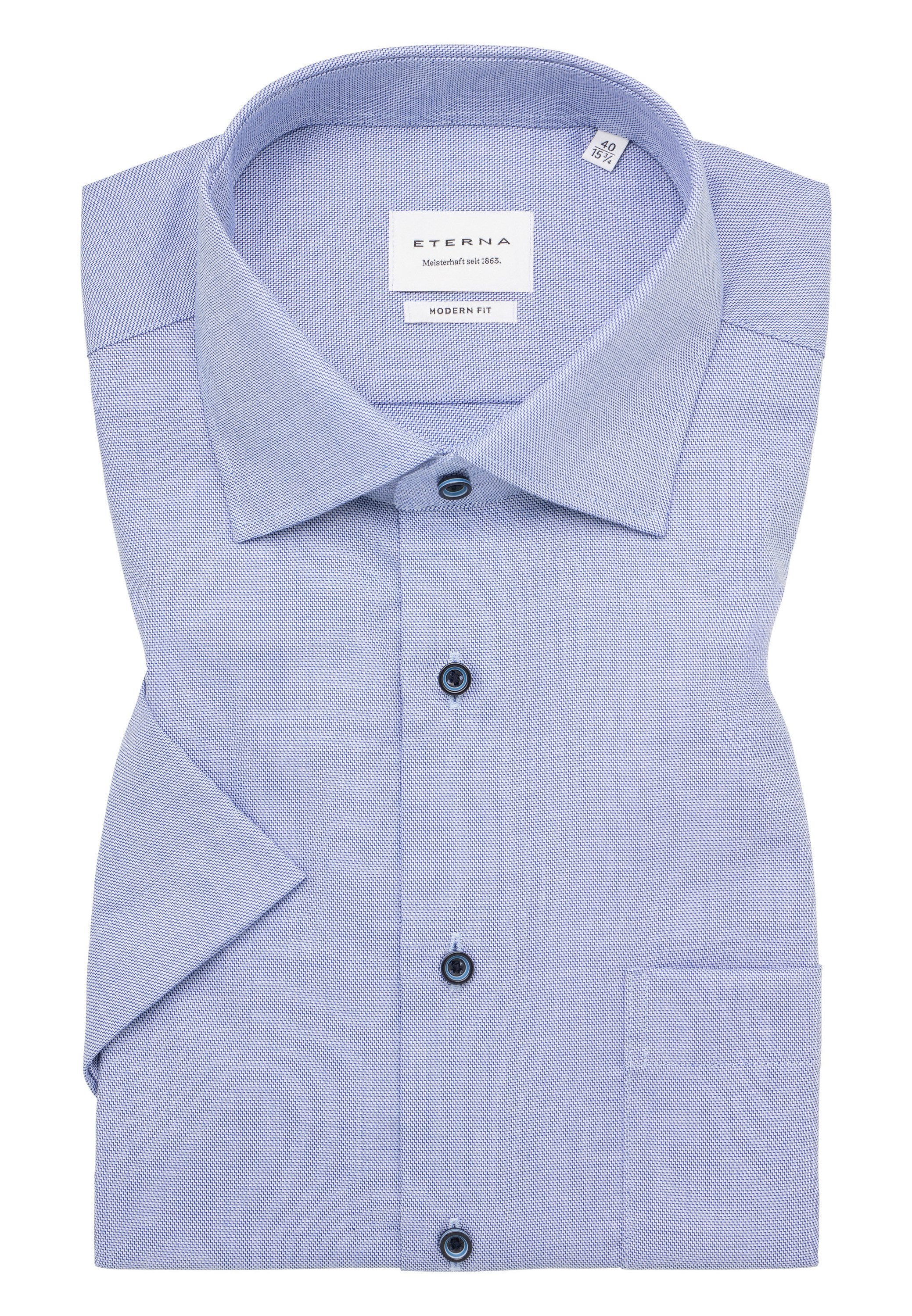 Eterna Overhemd met korte mouwen MODERN FIT NON IRON (strijkvrij)