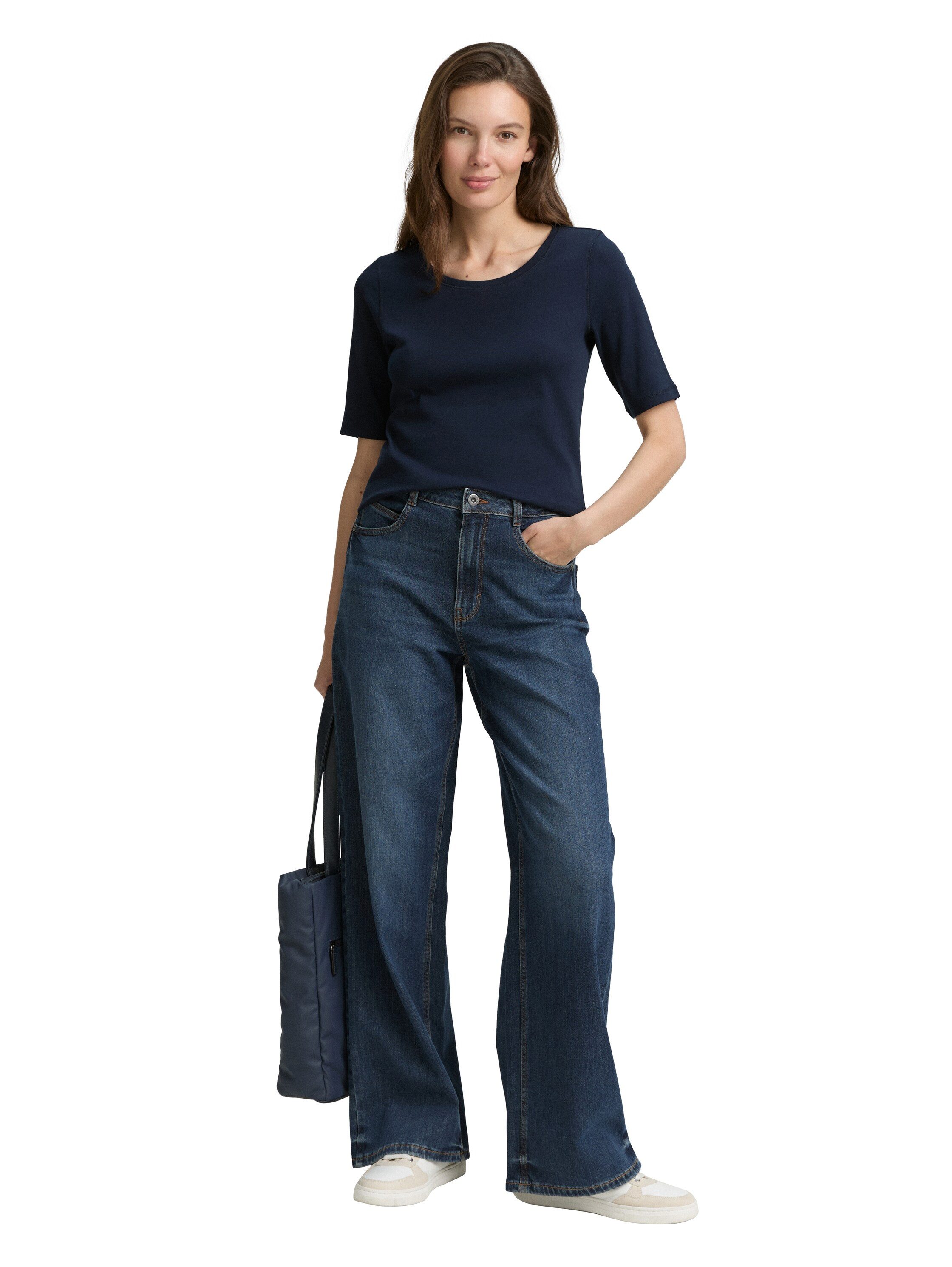 Tom Tailor T-shirt met grote ronde hals