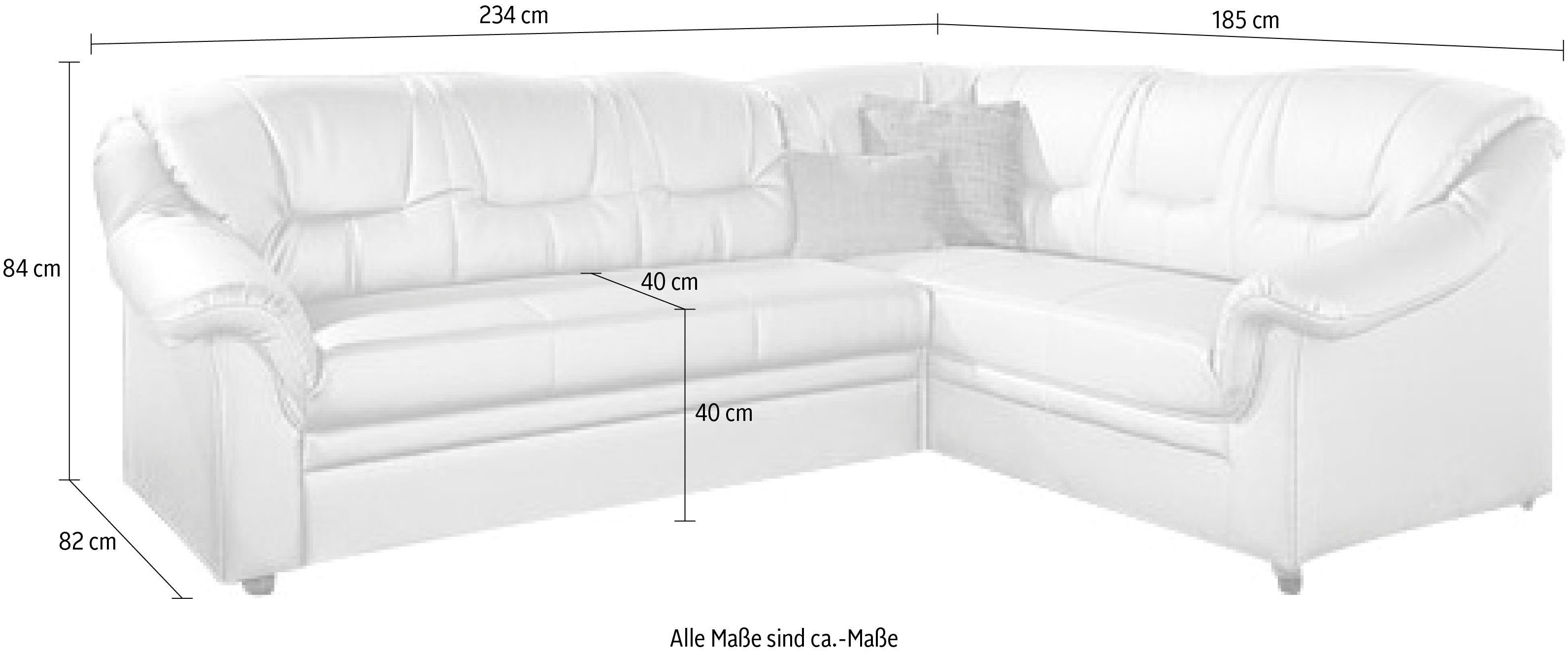 DOMO collection Hoekbank Montana, tijdloze rugsteppingen, comfortabele armleuningen, L-vorm