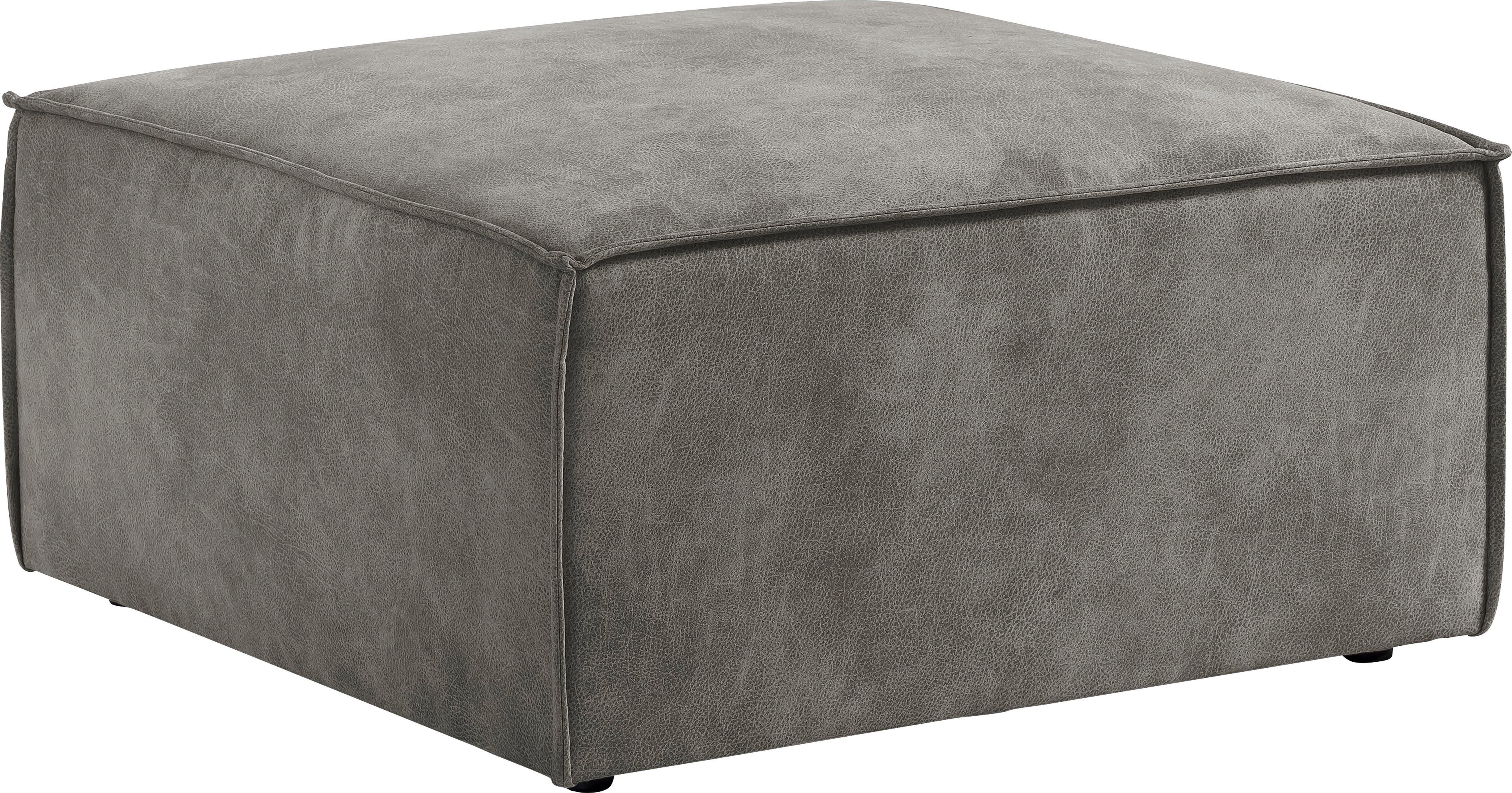 Home affaire Hocker Sherwood Vierkante poef/voetenbank, ideale als aanvulling op de "SHERWOOD" love seat