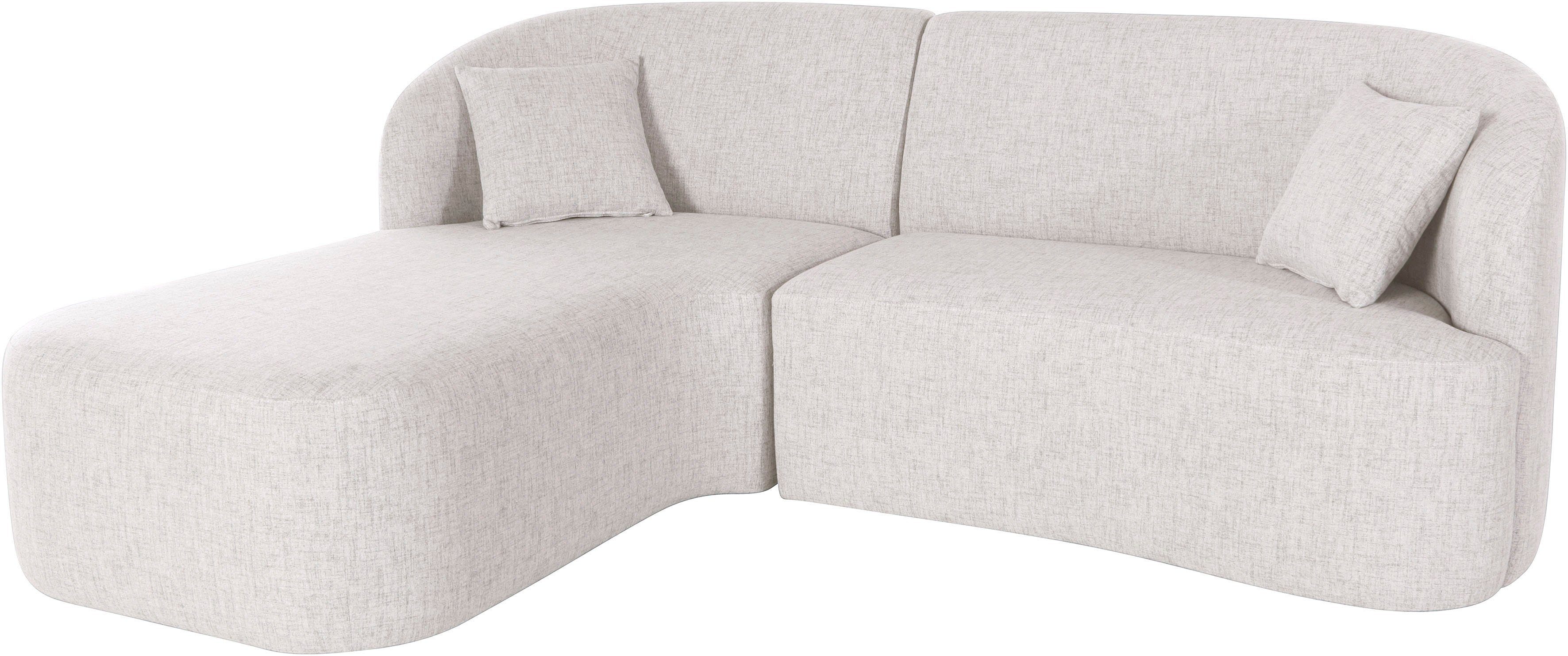 LeGer Home by Lena Gercke Hoekbank Dilara L-vorm afgeronde rugleuning en front, in 3 stofkwaliteiten