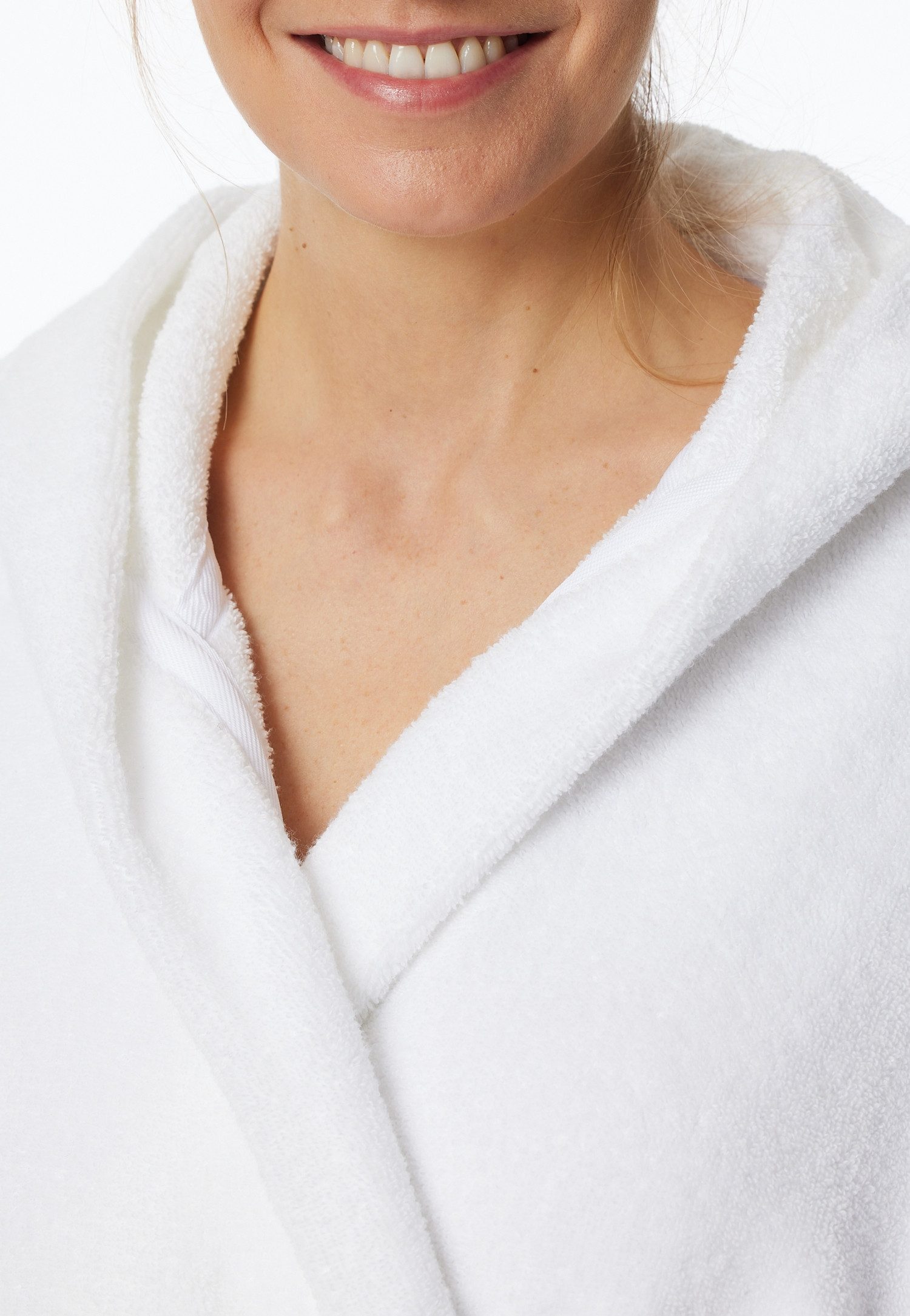 Schiesser Damesbadjas Essentials met behaaglijk zachte capuchon