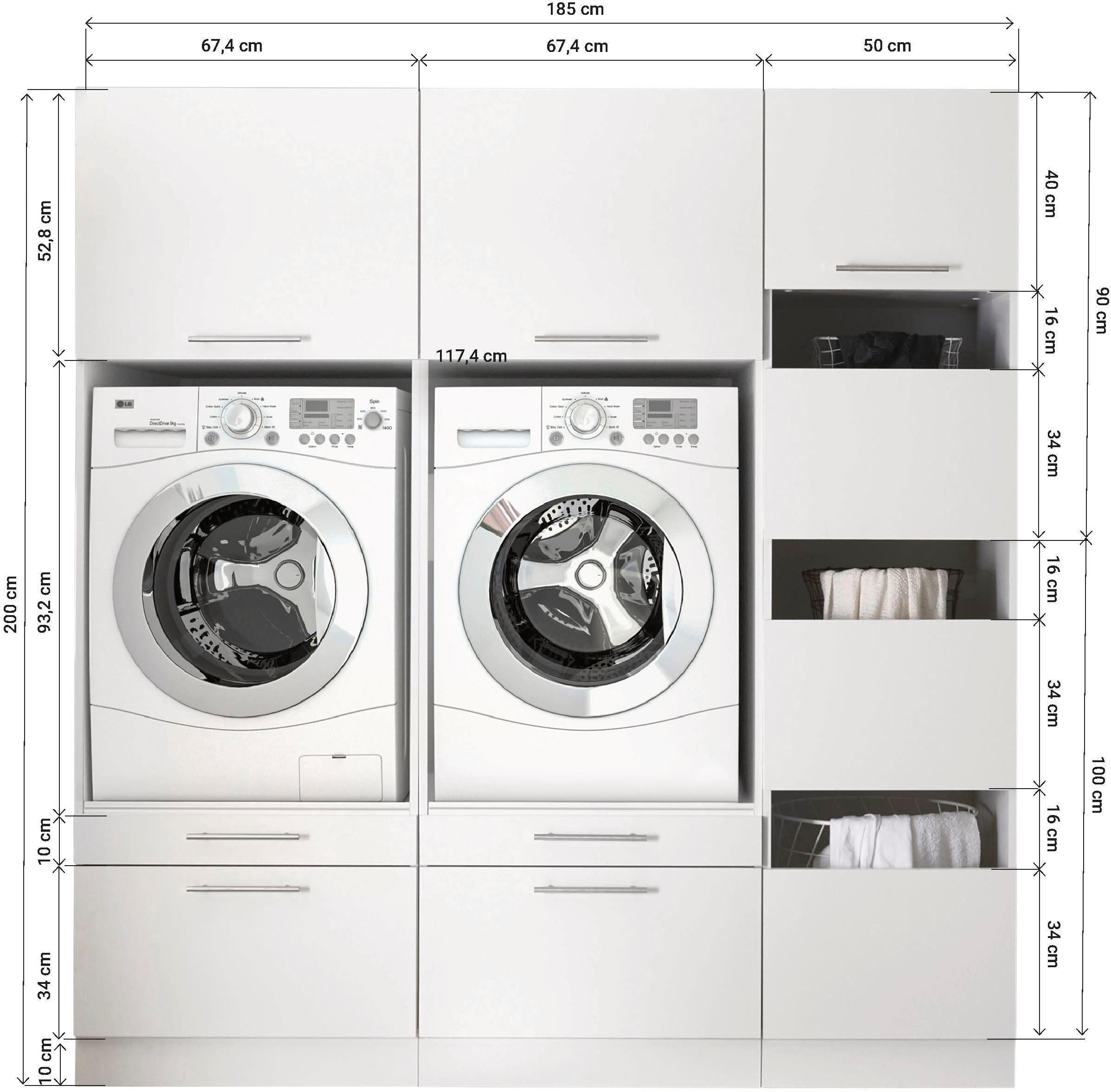 RESPEKTA Multifunctionele kastenset Clara-Set 12 (3 stuks)