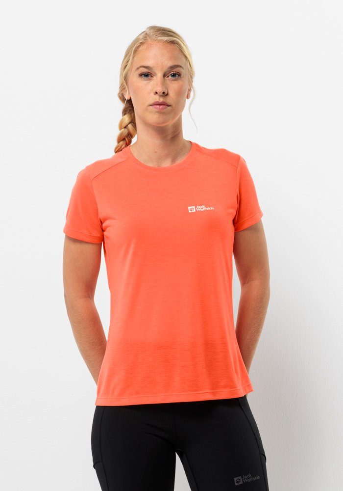 Jack Wolfskin Vonnan S S T-Shirt Women Functioneel shirt Dames XXL rood digital orange