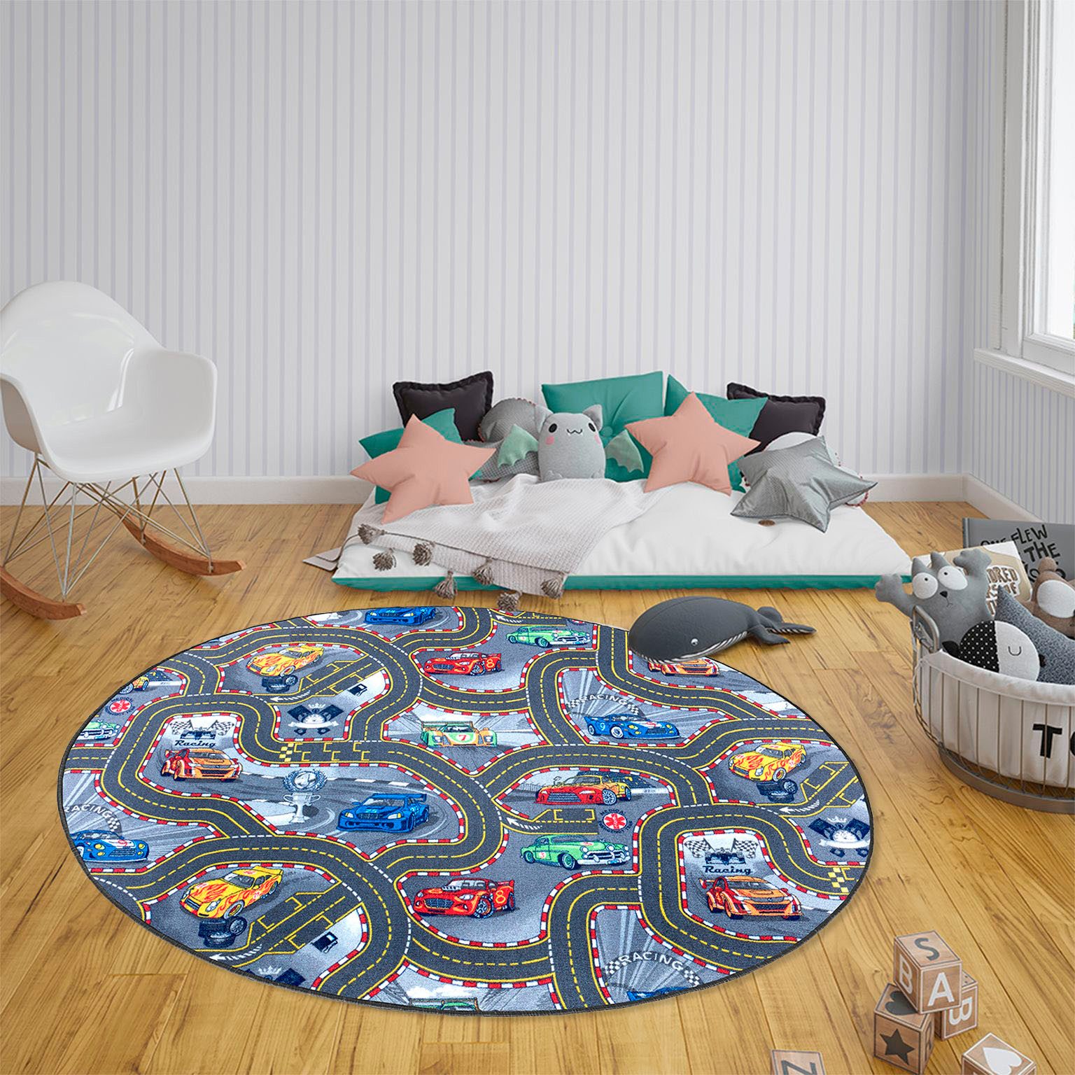 HANSE Home Kindervloerkleed Speeltapijt kinderen Korte pool, kinderkamer, vloerkleed, auto, straten, slaapkamer
