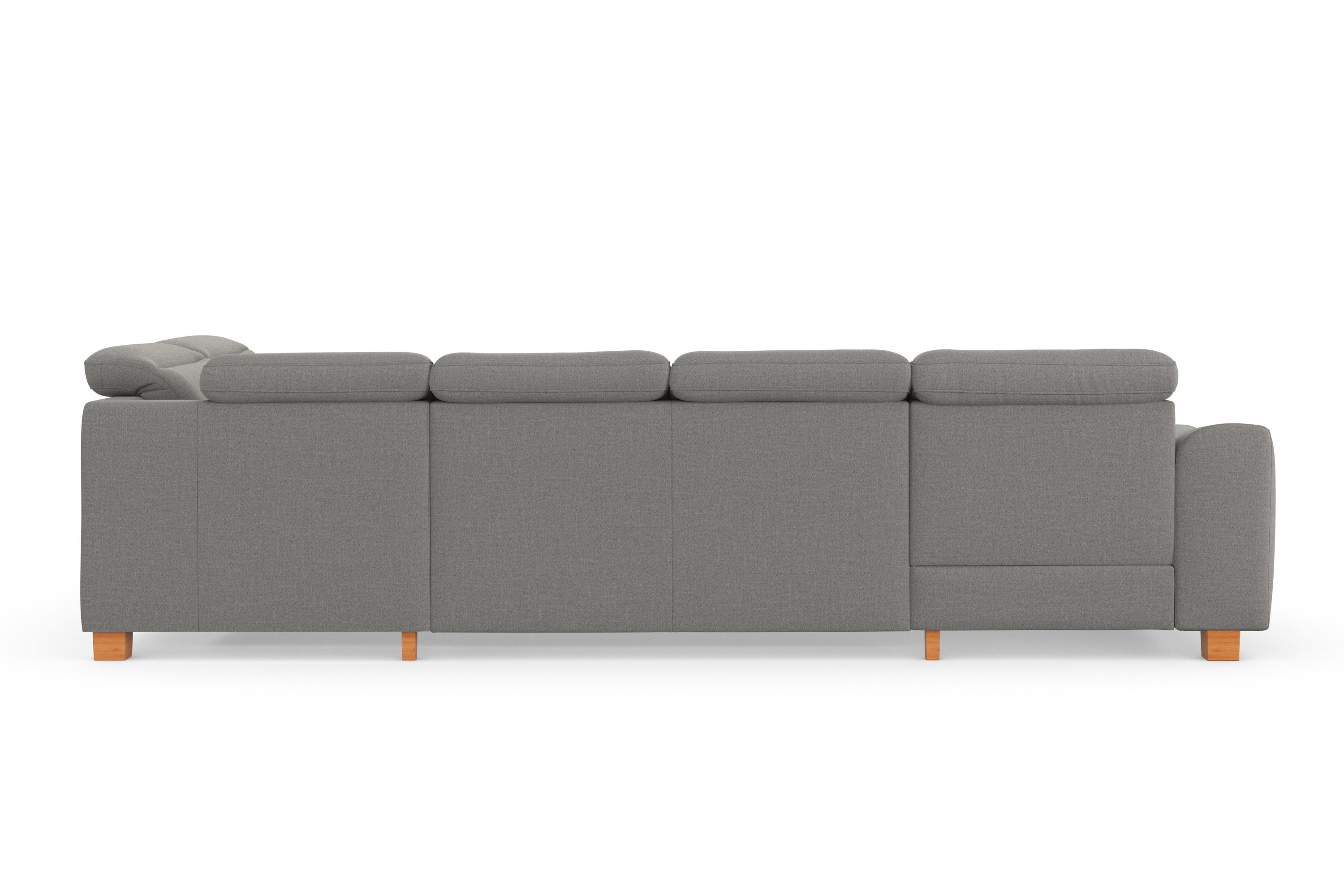 sit&more Zithoek Dundee U-vorm met binnenvering en massief houten poten, naar keuze met verstelbare hoofdsteun