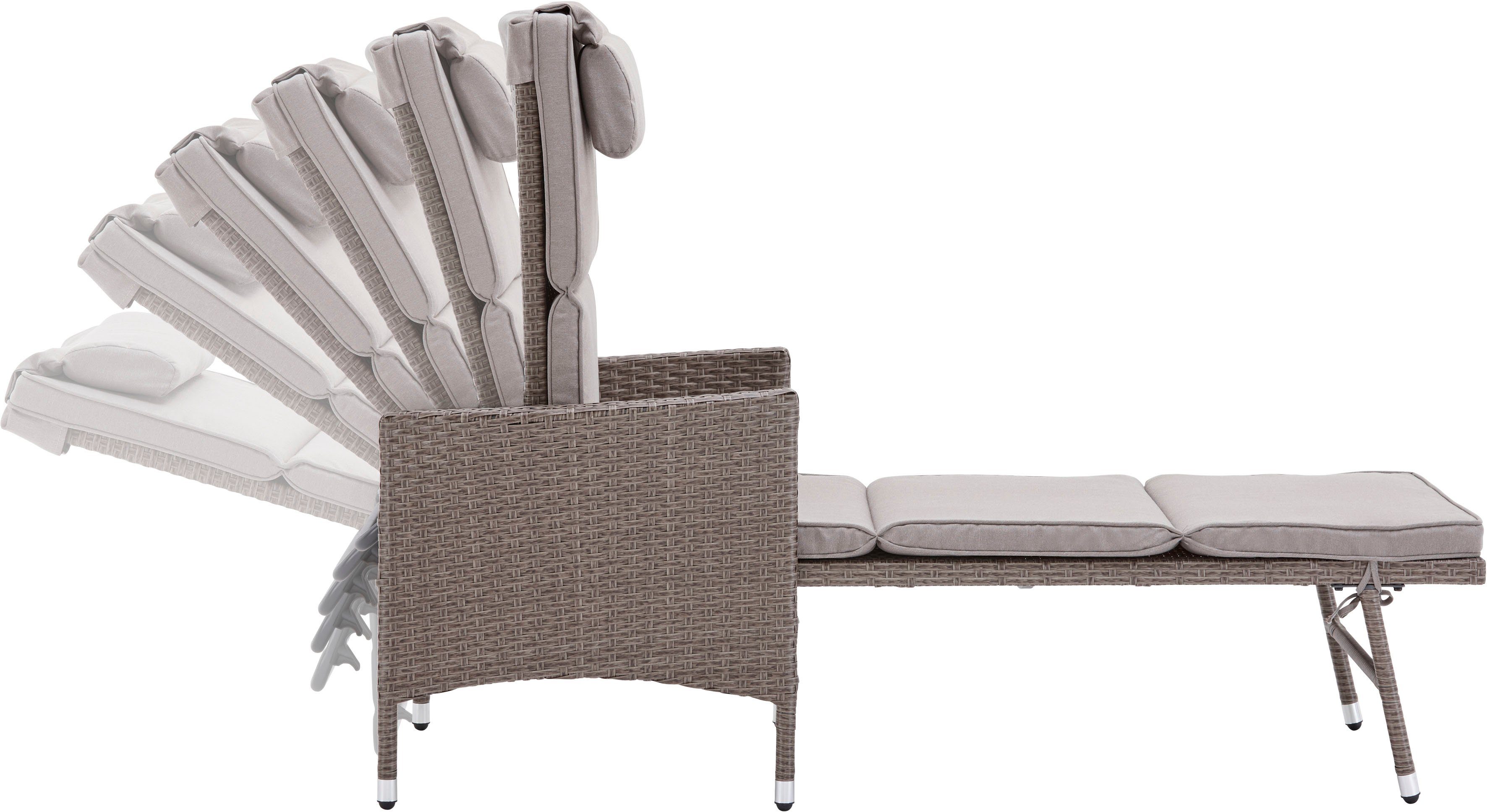 KONIFERA Ligstoel Milaan incl. kussens (set, 5-delig)