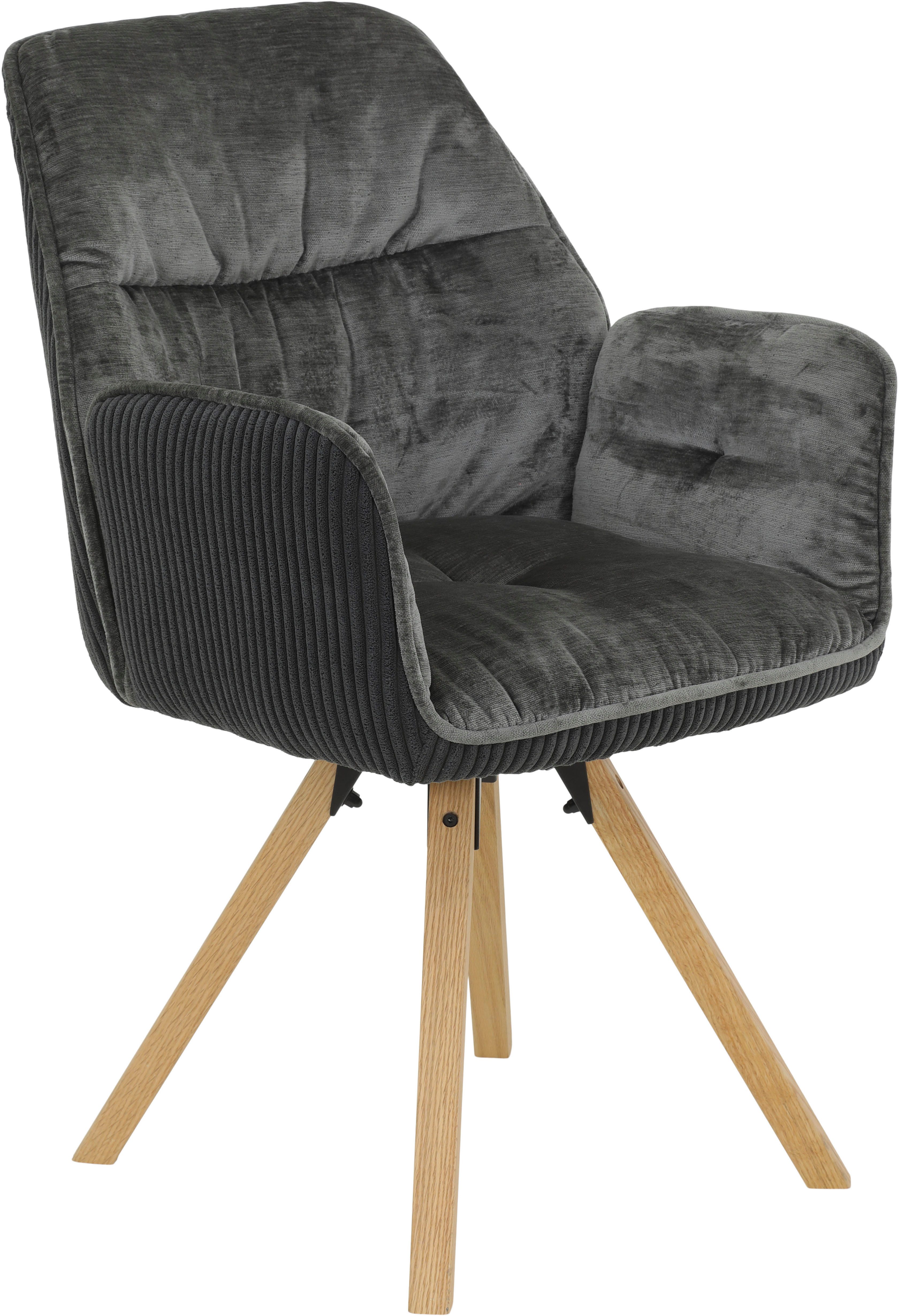 HELA Eetkamerstoel BEATRIX Auto-return 270°, frame massief hout, materiaalcombinatie (set, 2 stuks)