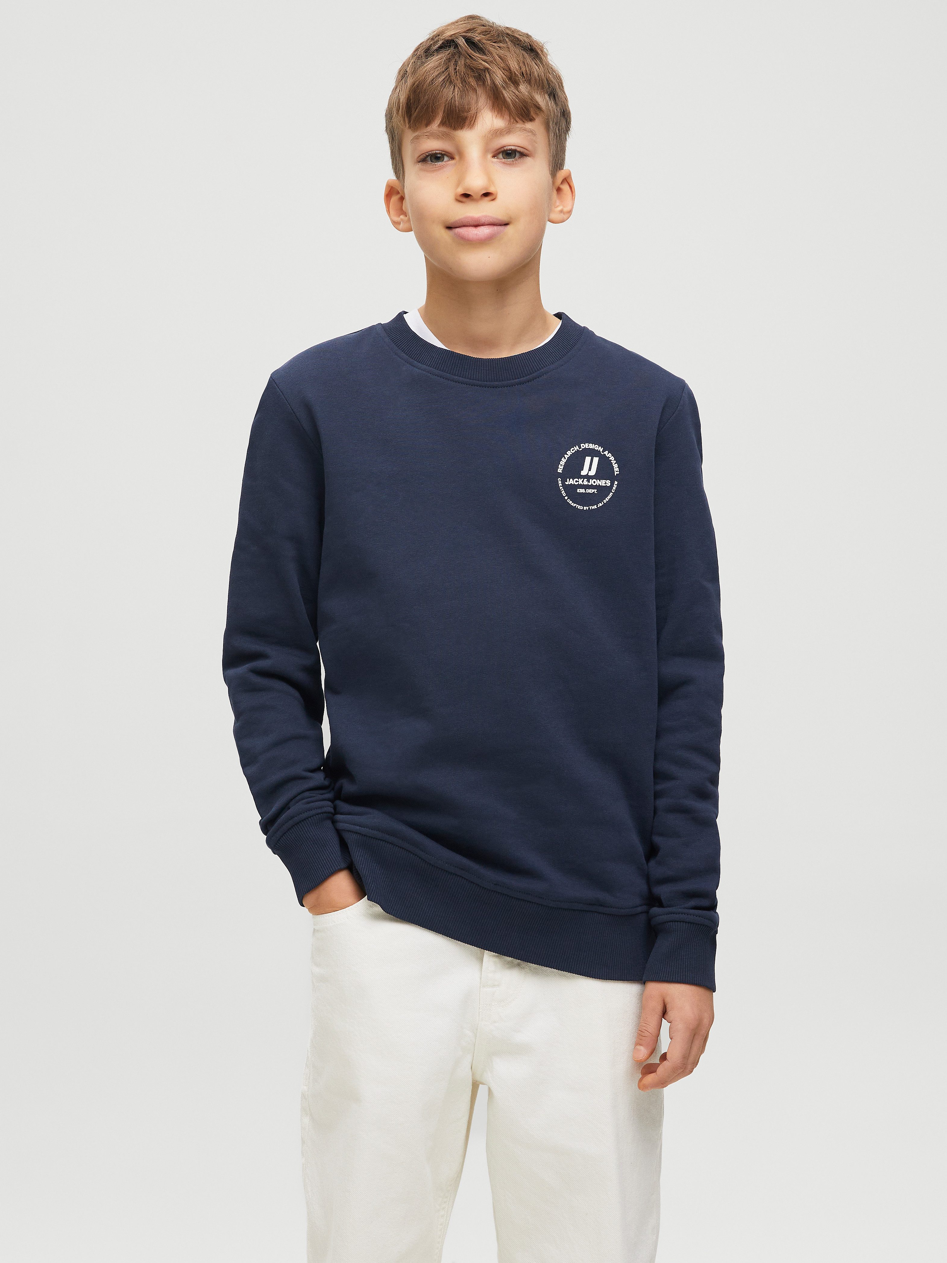 Jack & Jones Junior Sweatshirt JJESWIFT SWEAT CREW NECK NOOS JNR jongens sweatshirts maat 128 blauw