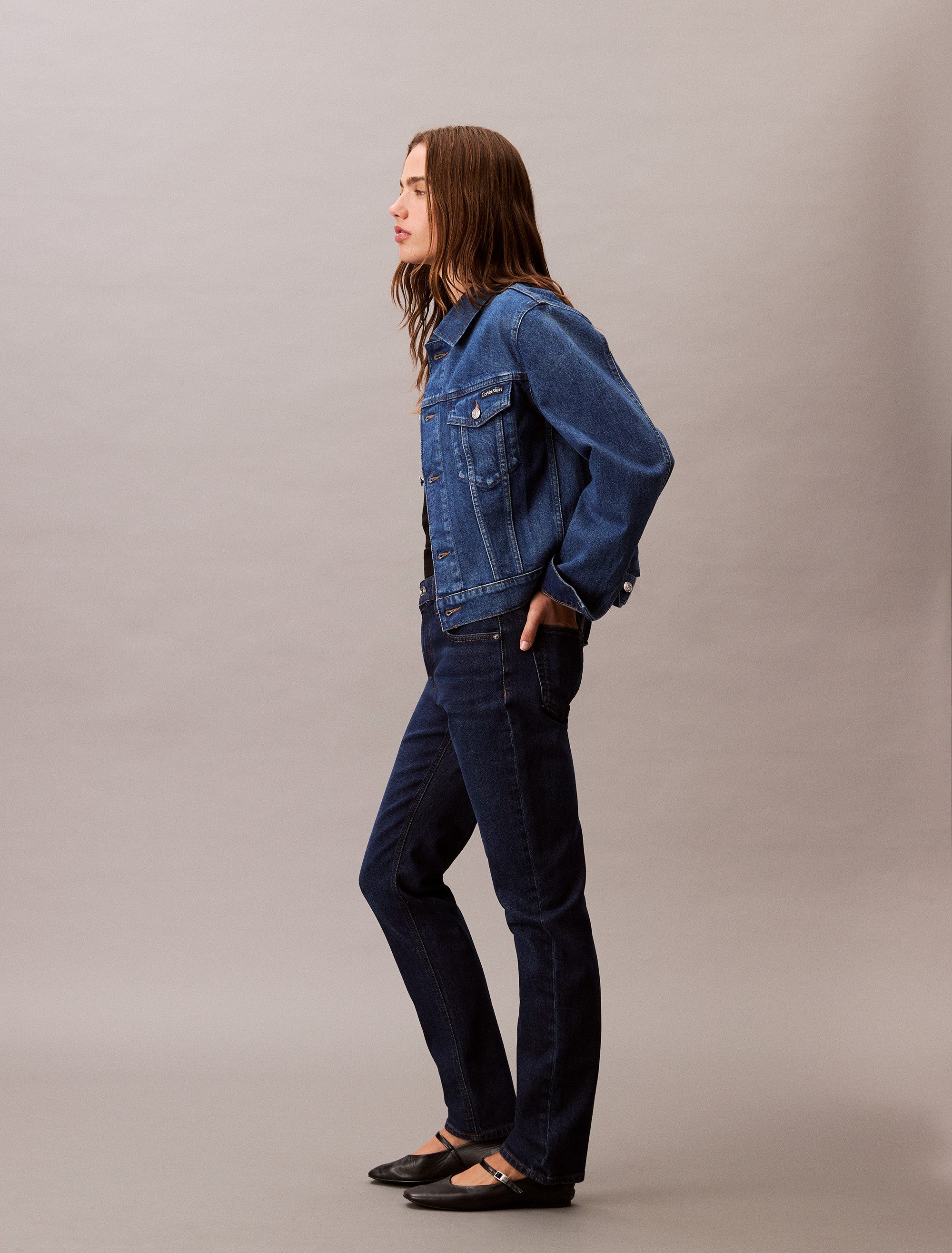 Calvin Klein Skinny fit jeans MID RISE SLIM Met riemlussen