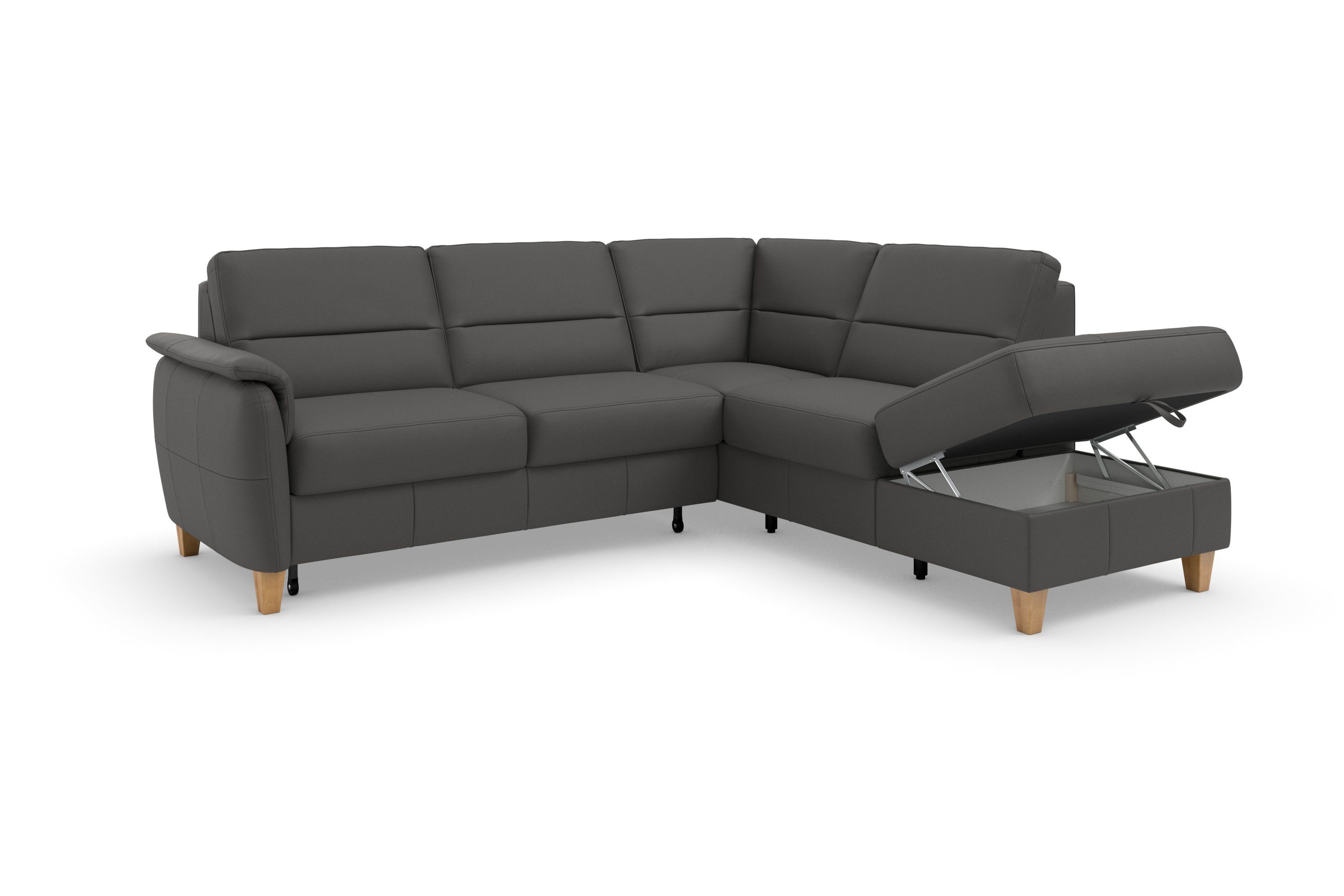 Home affaire Hoekbank Palmera L-vorm, B: 236 cm optioneel bedfunctie & bedlade, veerkern