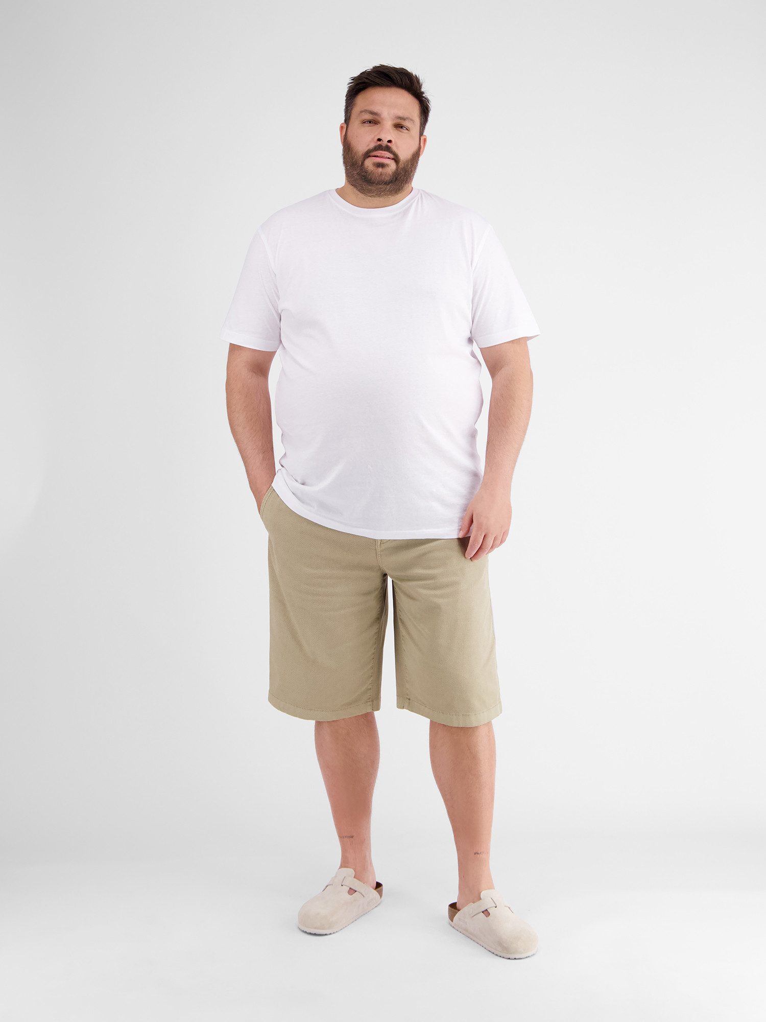 Lerros Bermuda LERROS chino bermuda met riem, in grote maten (set)
