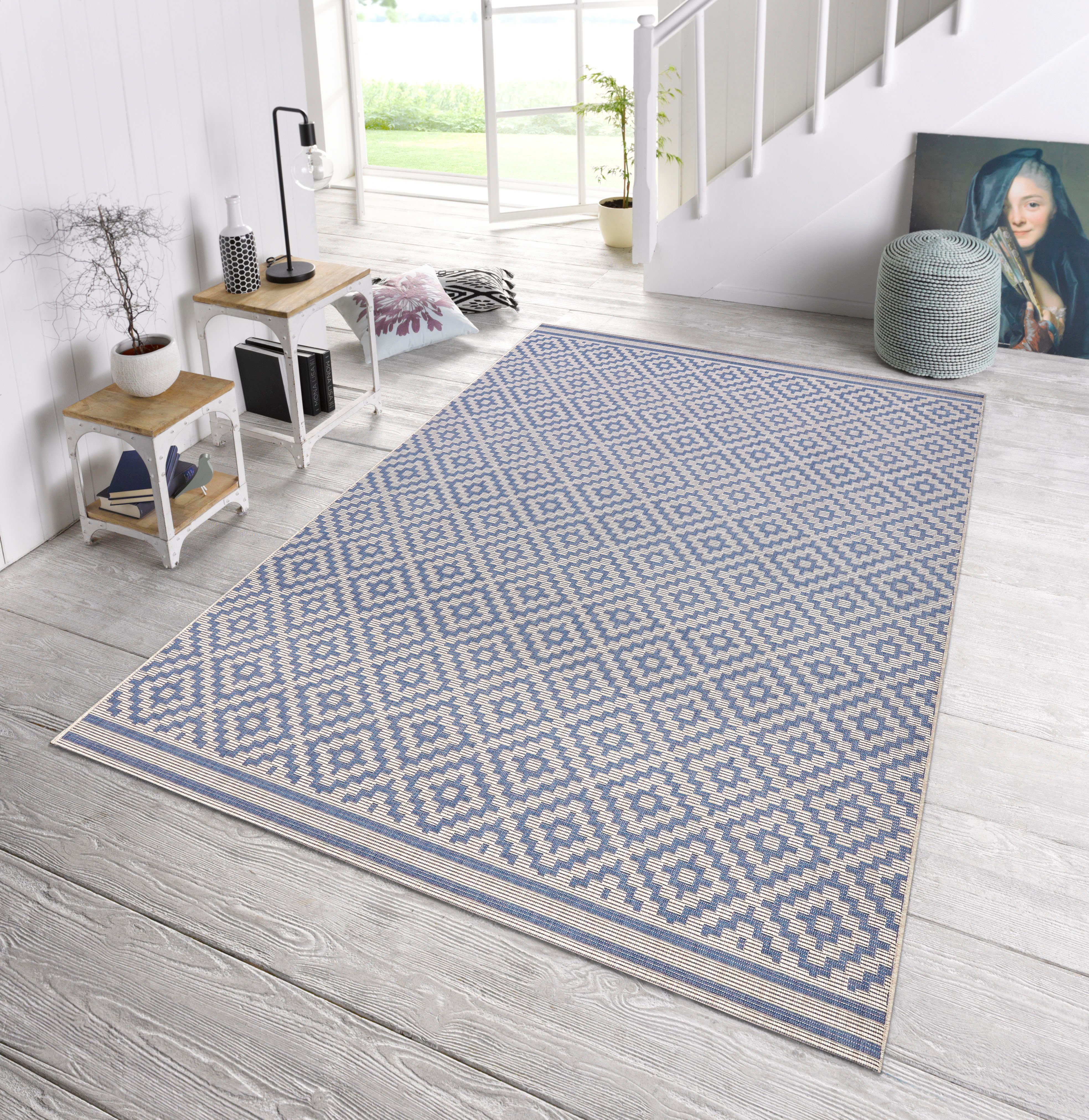 NORTHRUGS Vloerkleed Ruit Binnen- en buitengebruik, weerbestendig, balkon, loper, woonkamer, terras, ruit