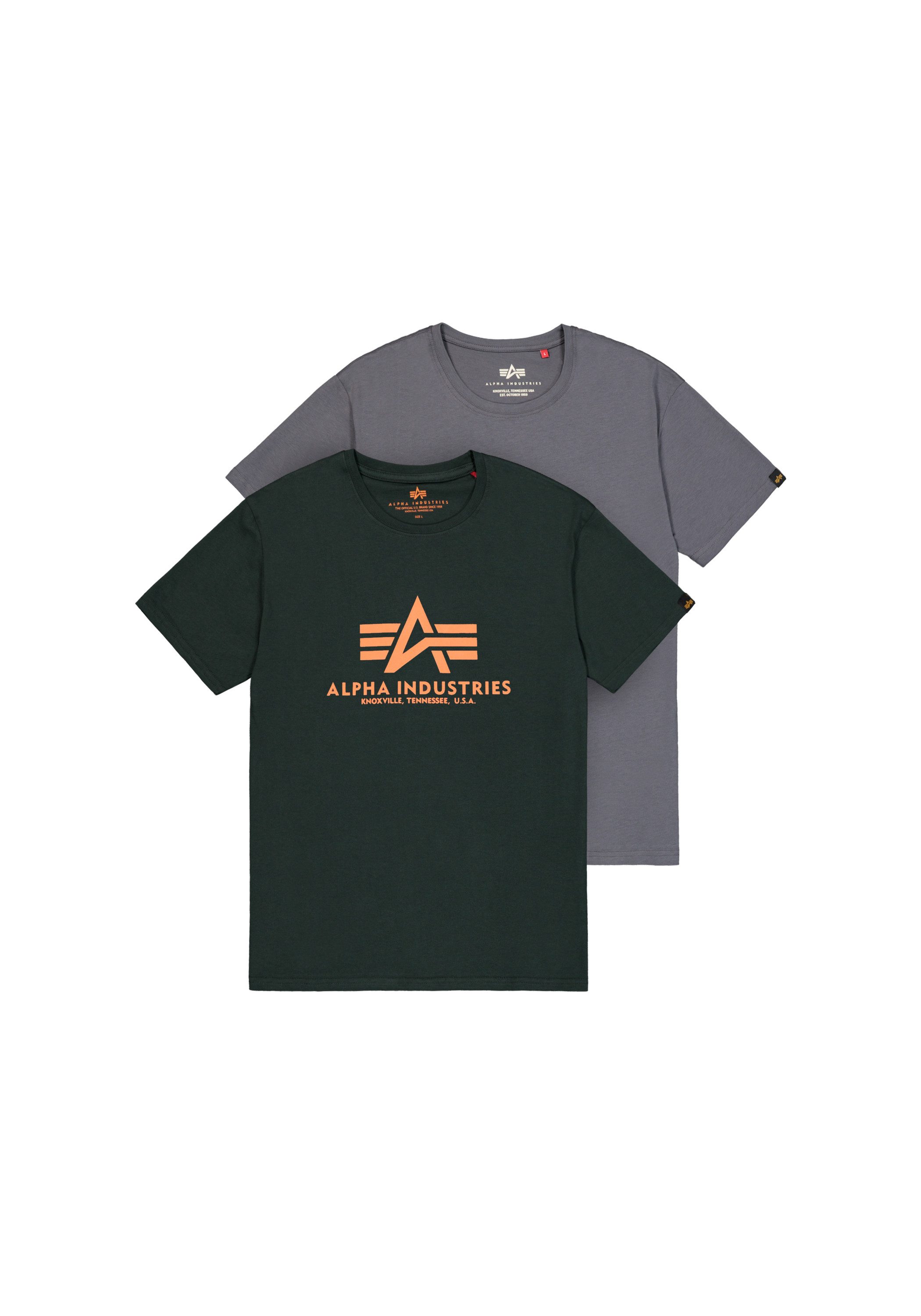 Alpha Industries T-shirt Alpha Industries Men - T-Shirts Basic T-Shirt BL 2 Pack heren t-shirts maat S zwart