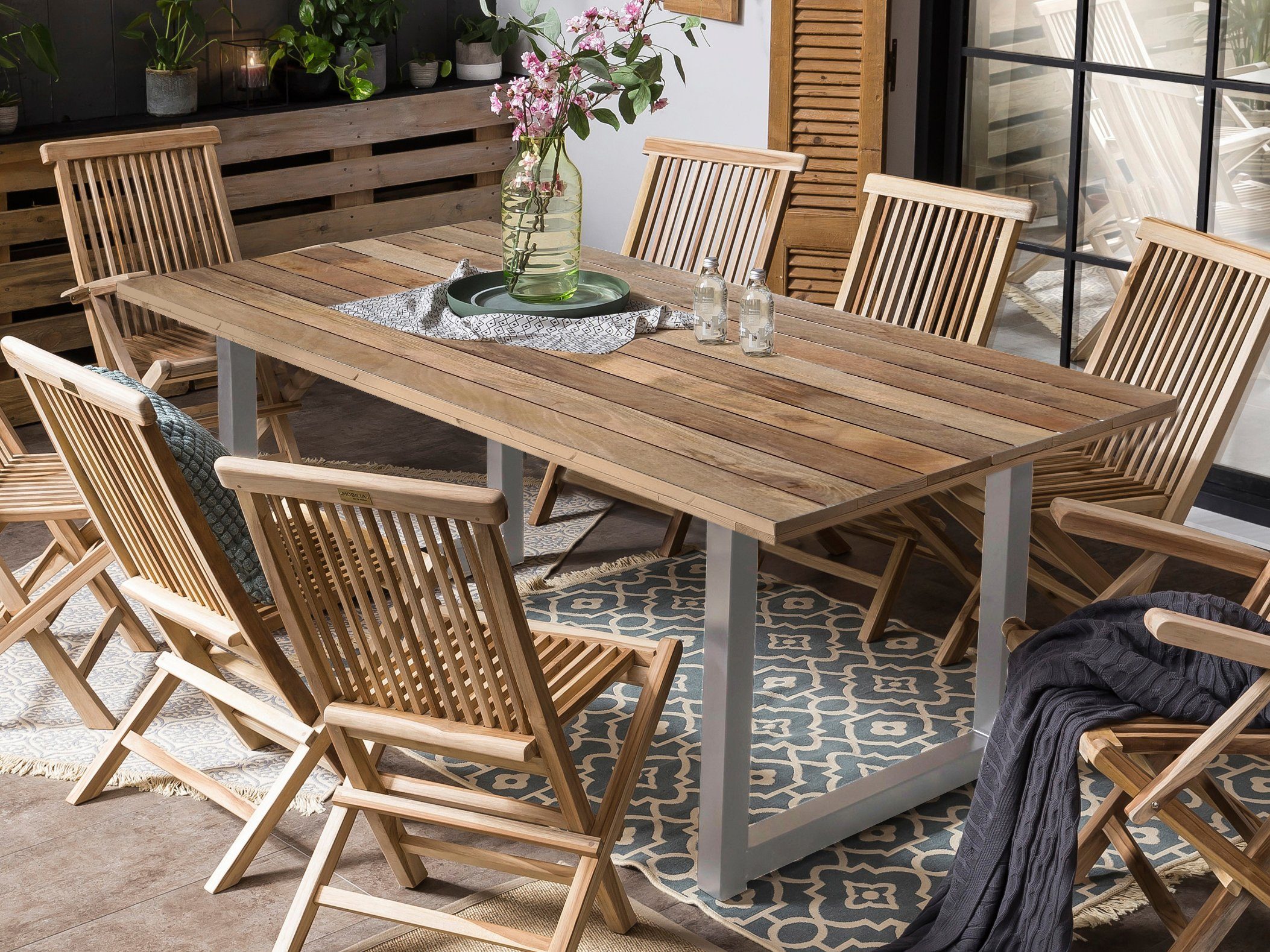 Home affaire Eettafel Aletsch gemaakt van onbehandeld hout, gerecycled steigerhout