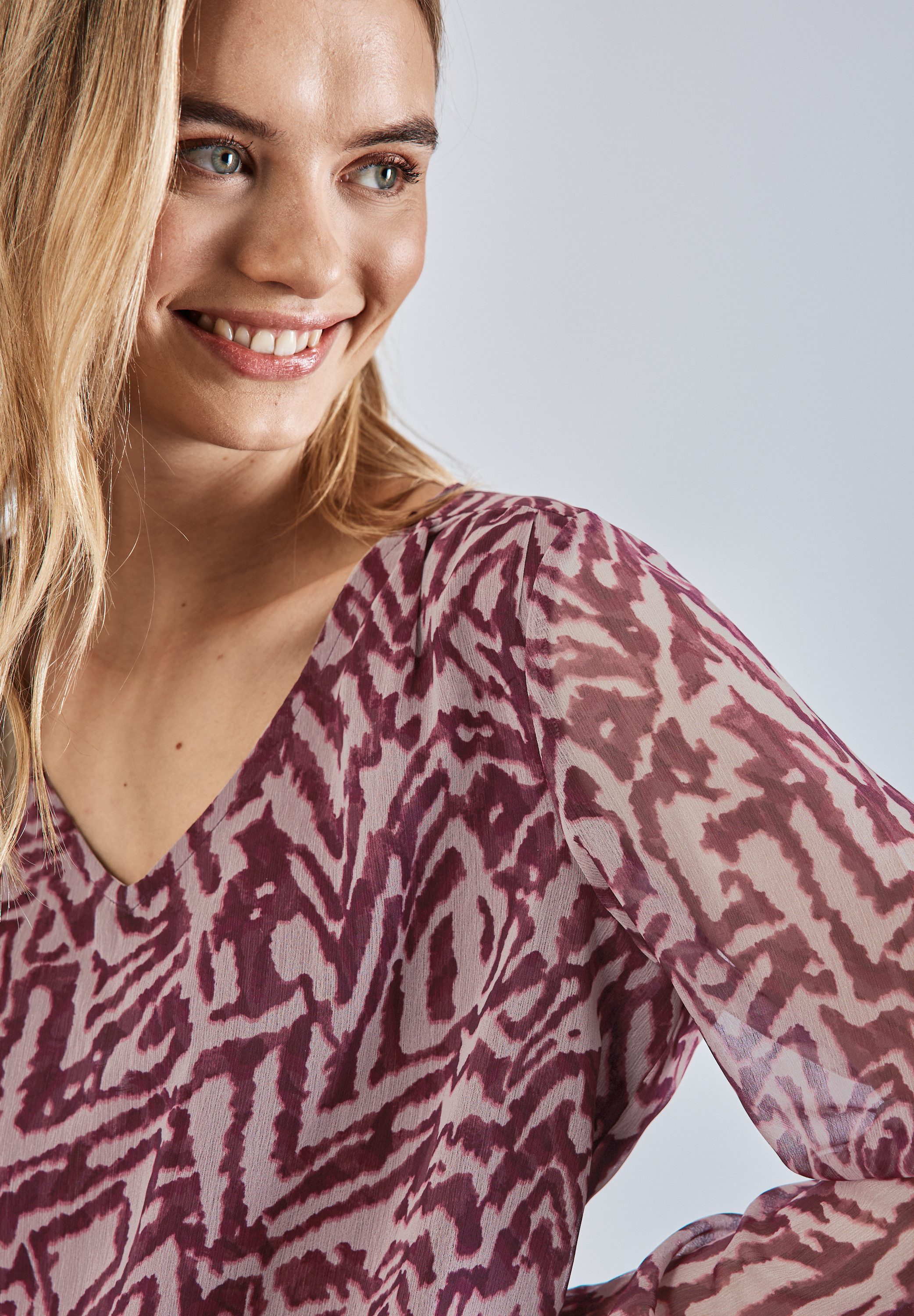 STREET ONE Blouse zonder sluiting met ruches