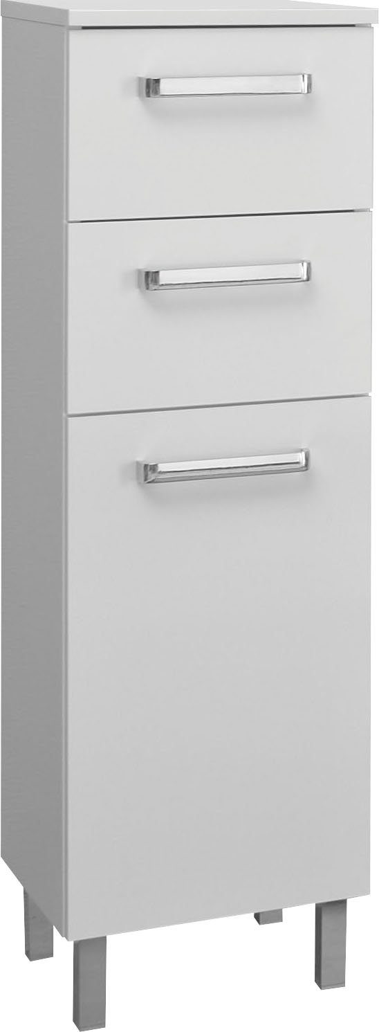 Saphir Onderkast Quickset badkamerkast met 1 deur, 2 lades, 30 cm breed Badkamer-onderkast inclusief deurdemper, grepen in glanzend chroom