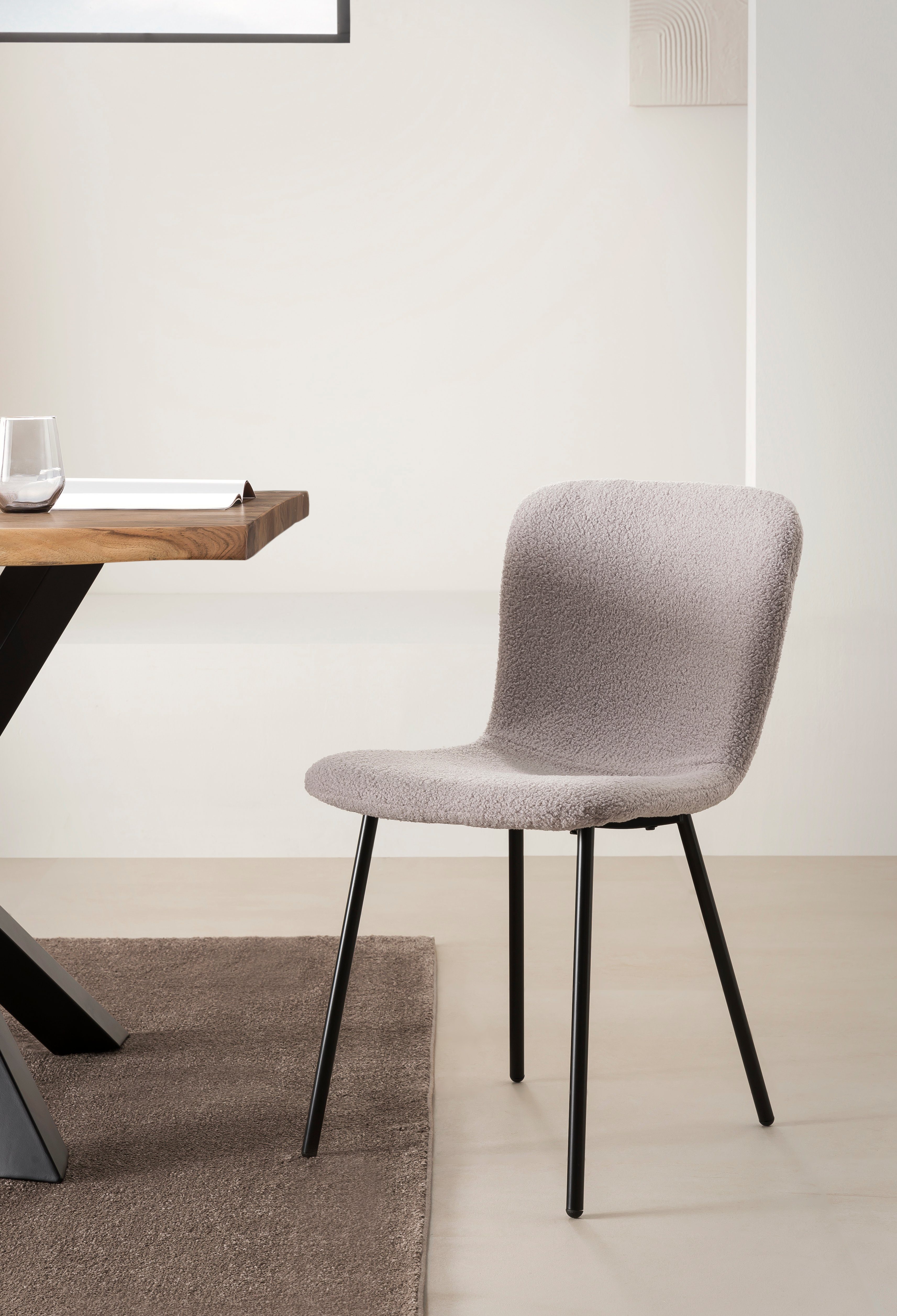 SalesFever Stoel met 4 poten ergonomisch gevormde zitting en rugleuning (set, 4 stuks)