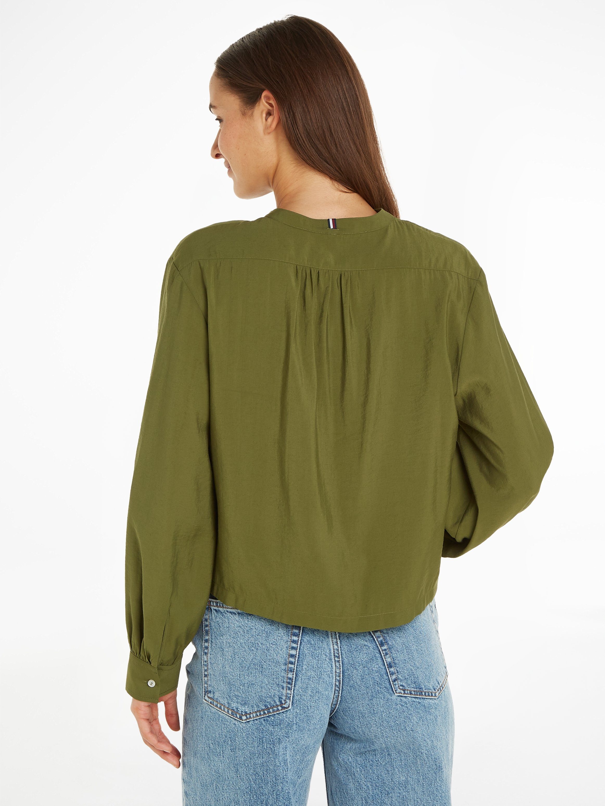 Tommy Hilfiger Blouse met lange mouwen met stijlvolle opstaande kraag
