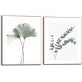 reinders! artprint set artprints eucalyptus blad plant - tak - natuurmotief - botanisch (2 stuks) groen