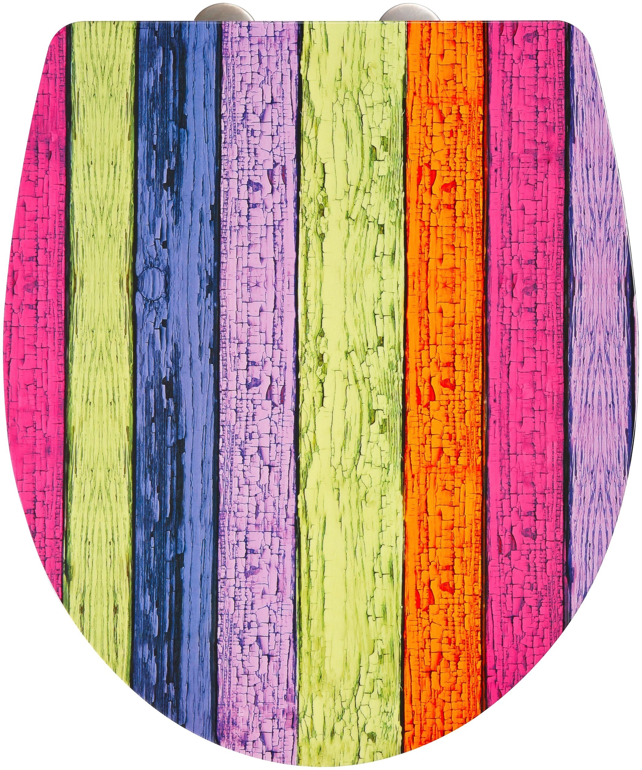 adob toiletzitting colours soft-closemechanisme, voor het schoonmaken met één druk op de knop afneembaar multicolor