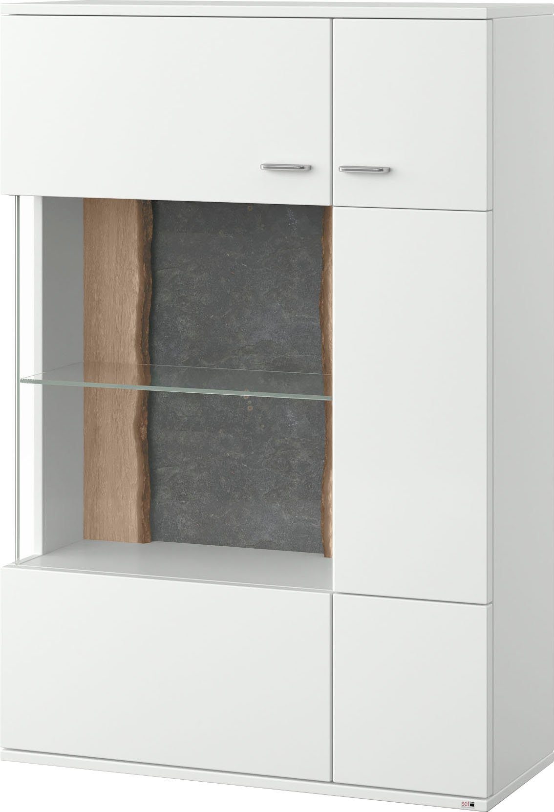 set one by Musterring Vitrinekast Tacoma Type 03/04, hoogte 143,4 cm, met getinte glasdeur