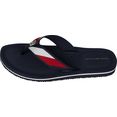 tommy hilfiger teenslippers th stripy comfort beach sandal blauw