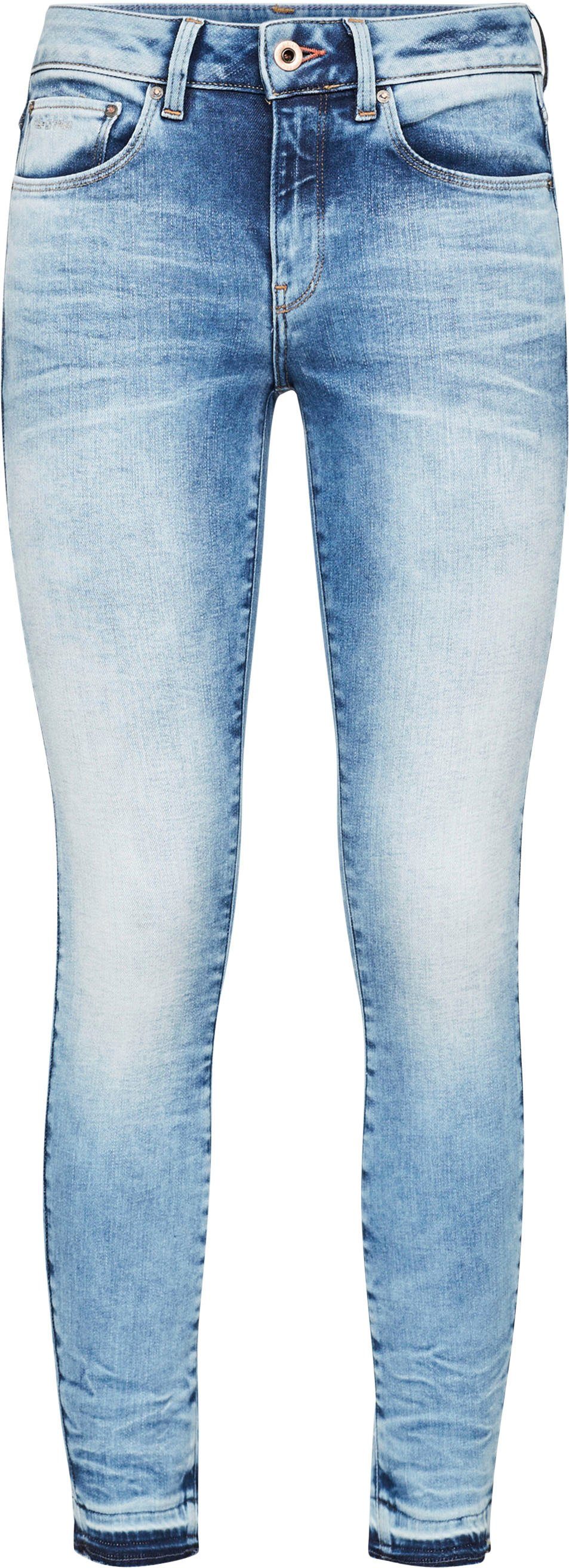 3301 mid skinny ripped edge ankle jeans
