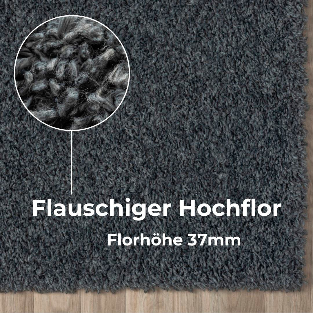 my home Hoogpolig vloerkleed Banji Uni-kleuren, zacht en fluffy, ook als loper en in rond verkrijgbaar