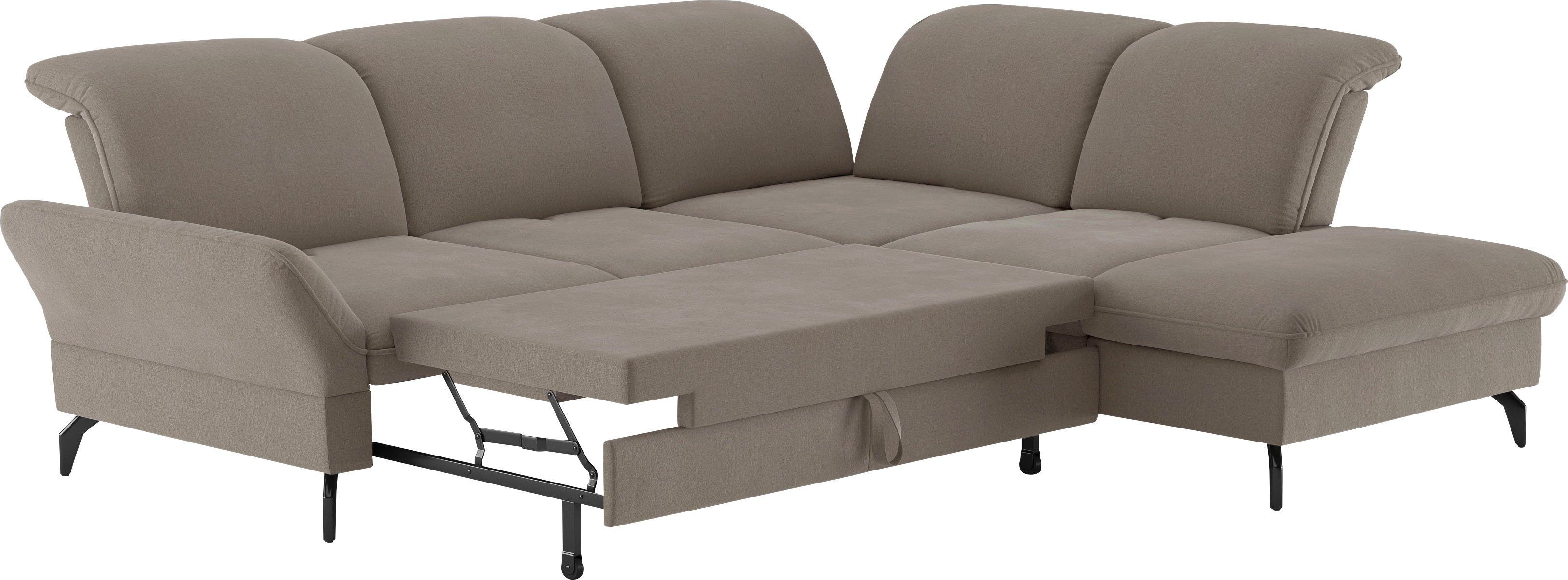 sit&more Hoekbank Leandro L-vorm Naar keuze met bed, hoofdbord en armleuningfunctie, en bergruimte