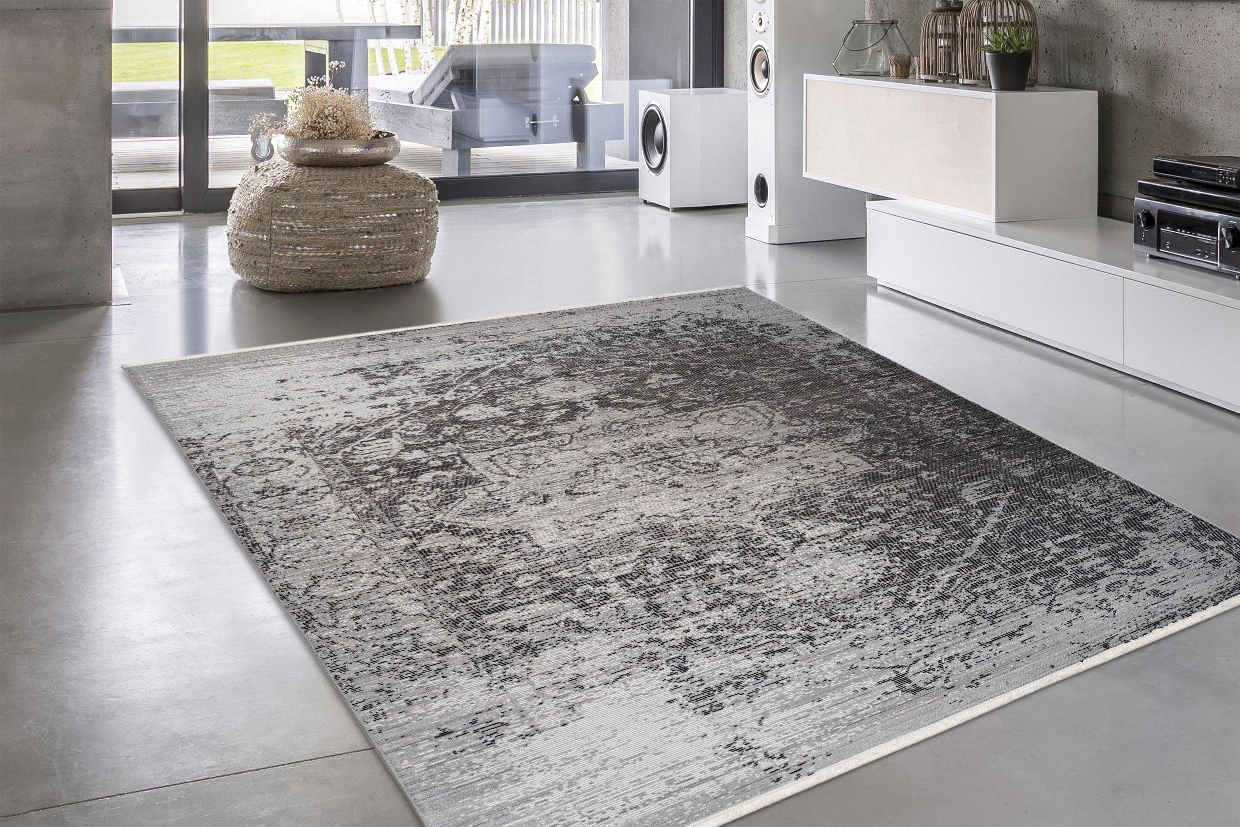 my home Vloerkleed BRUNO Vintage-design, met franje, woonkamer