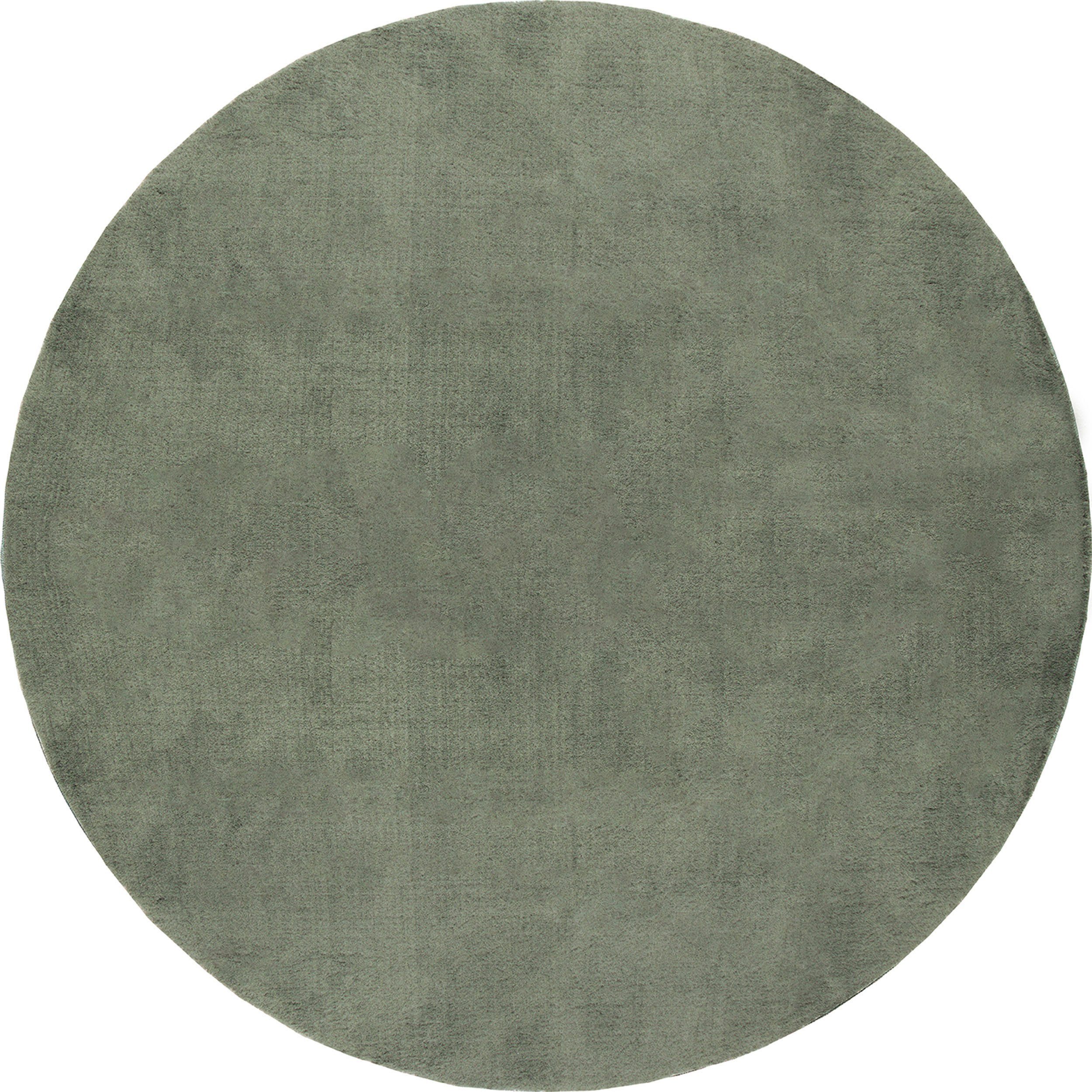 merinos Vloerkleed Loft 37 Vloerkleed van imitatiebont bijzonder zacht en behaaglijk, voelt als bont moderne vloerkleden maat Ø 200 cm x 16 mm groen