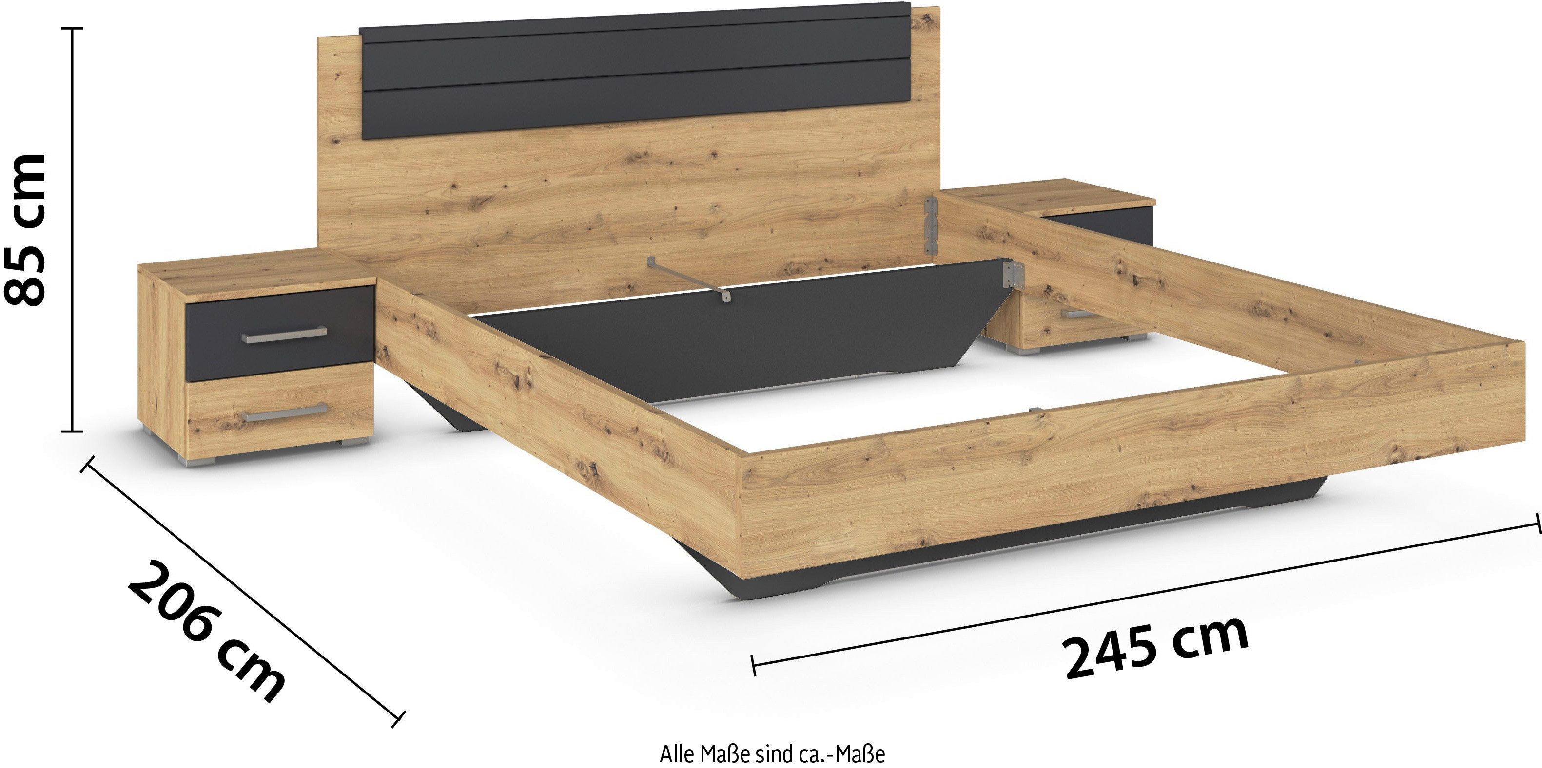 rauch Slaapkamerserie Compleet slaapkamer BARCELONA met kast breedte 226 cm(set, 4-delig)