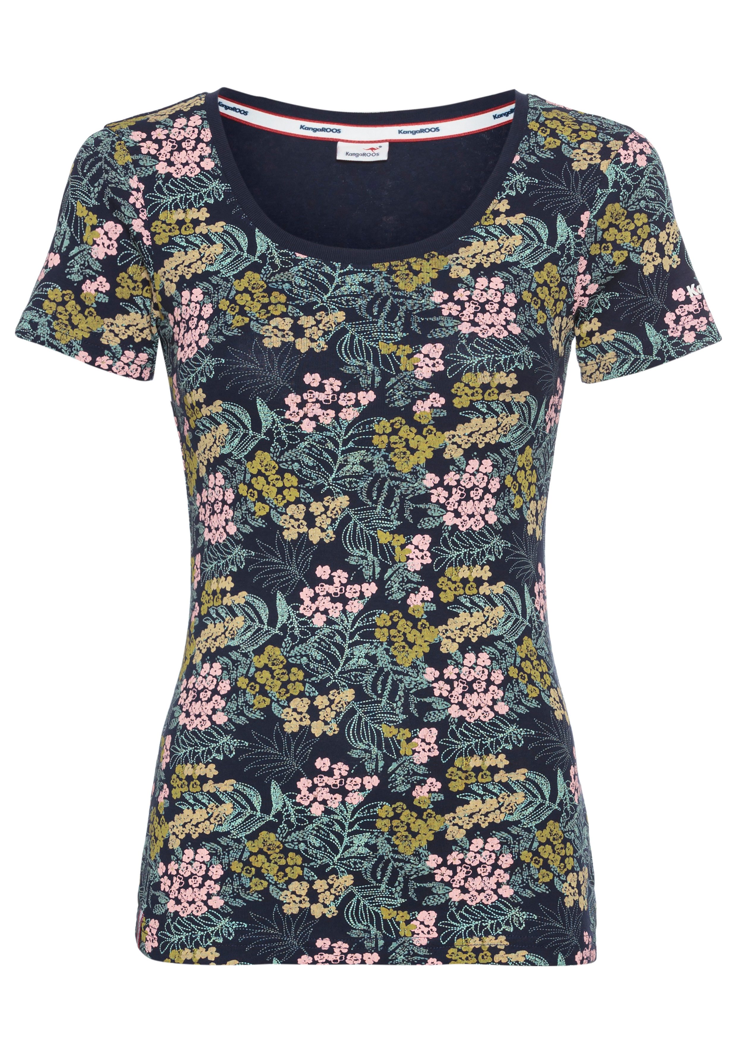 KangaROOS Shirt met korte mouwen met gebloemde print all-over