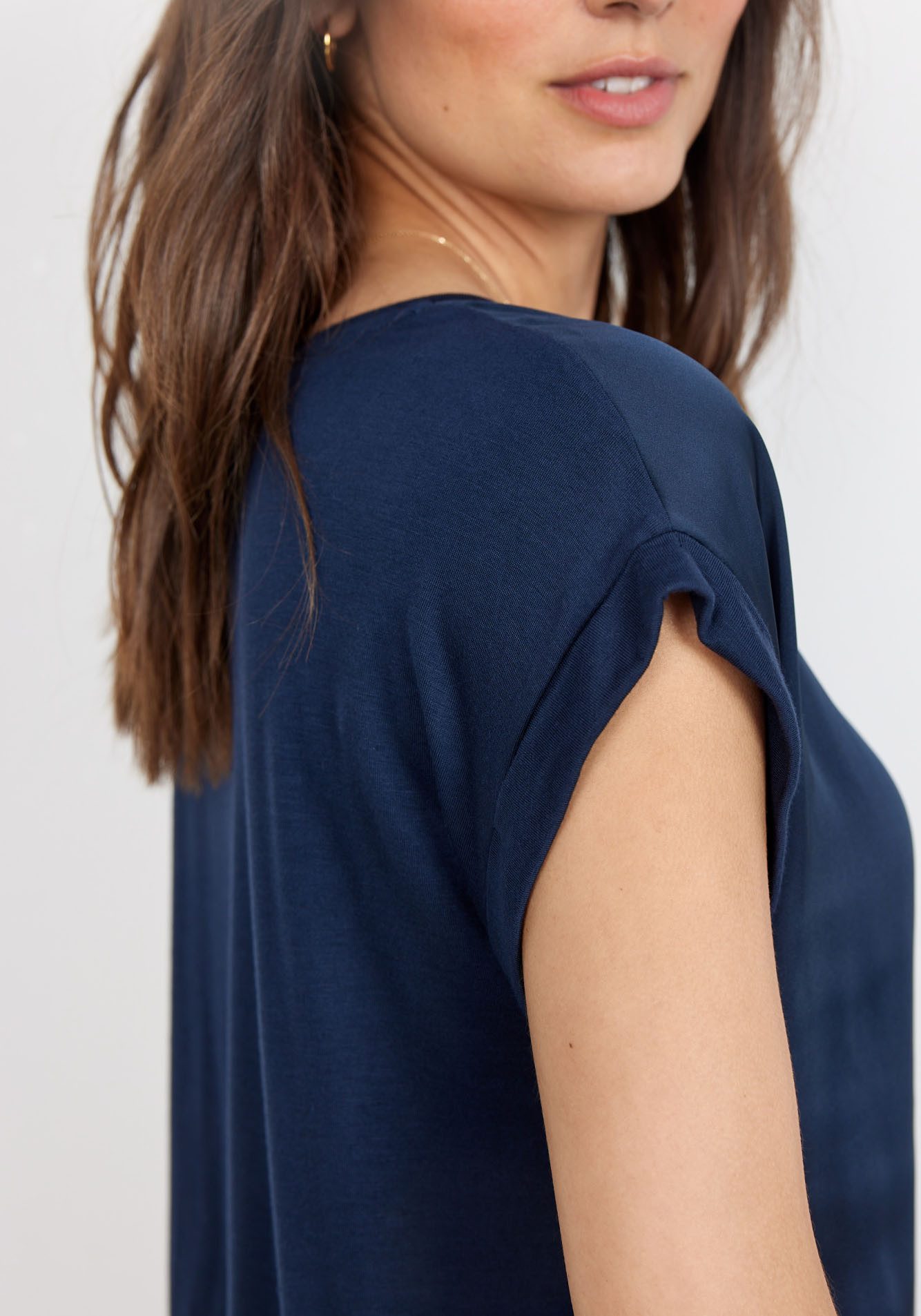 soyaconcept Shirtblouse SC-Thilde6 met boord en voorzijde van satijn, de achterkant van jersey