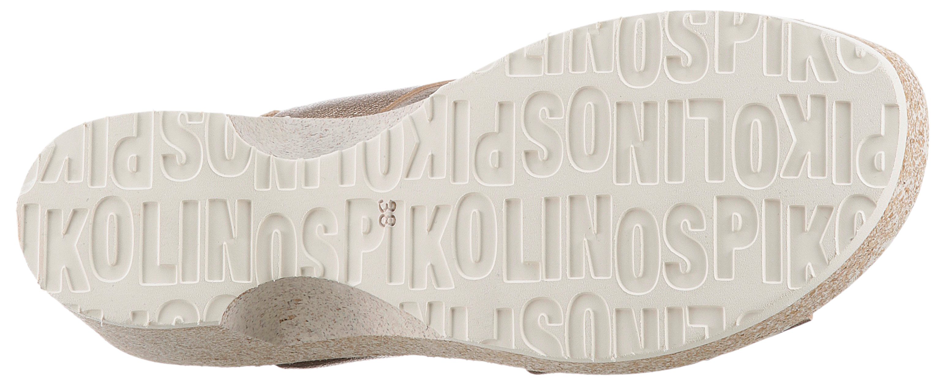 PIKOLINOS Sleehaksandaaltjes ARENALES , zomerschoen, sandaal, sleehak, in glanzende metallic-look